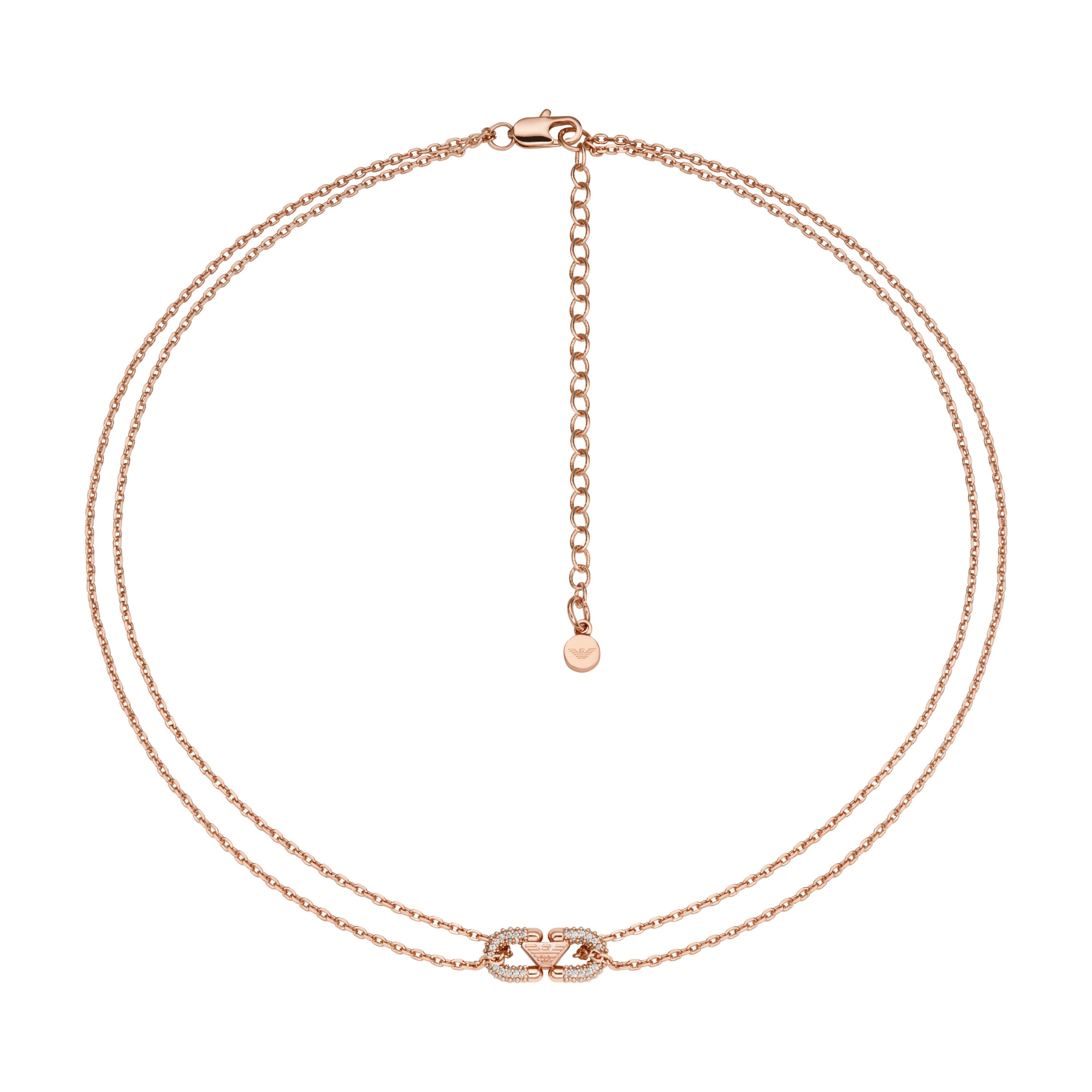 Emporio Armani Kette mit Anhänger Schmuck Geschenk Edelstahl Halsschmuck COUPLES, mit Zirkonia (synth)