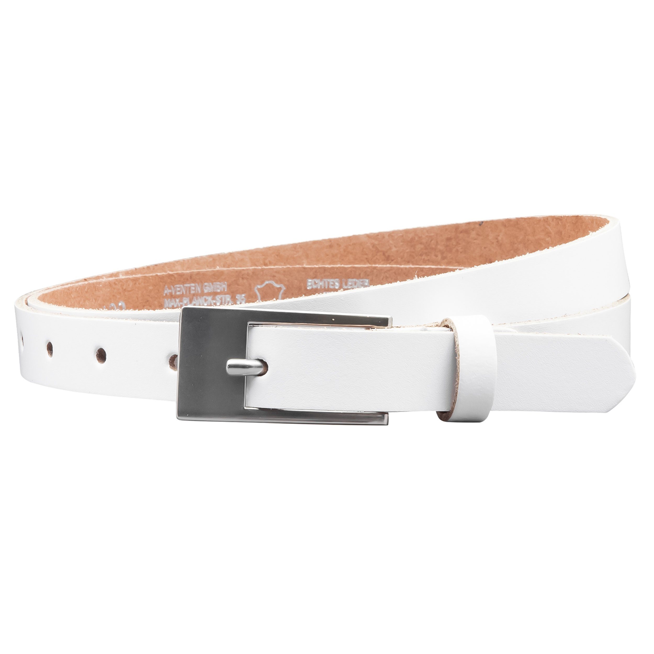 COLOGNEBELT Ledergürtel OM14-SL-Weiss MADE IN GERMANY, Weiss Kürzbar, 100 % Echtleder, Unisex – Bild 2 von 5