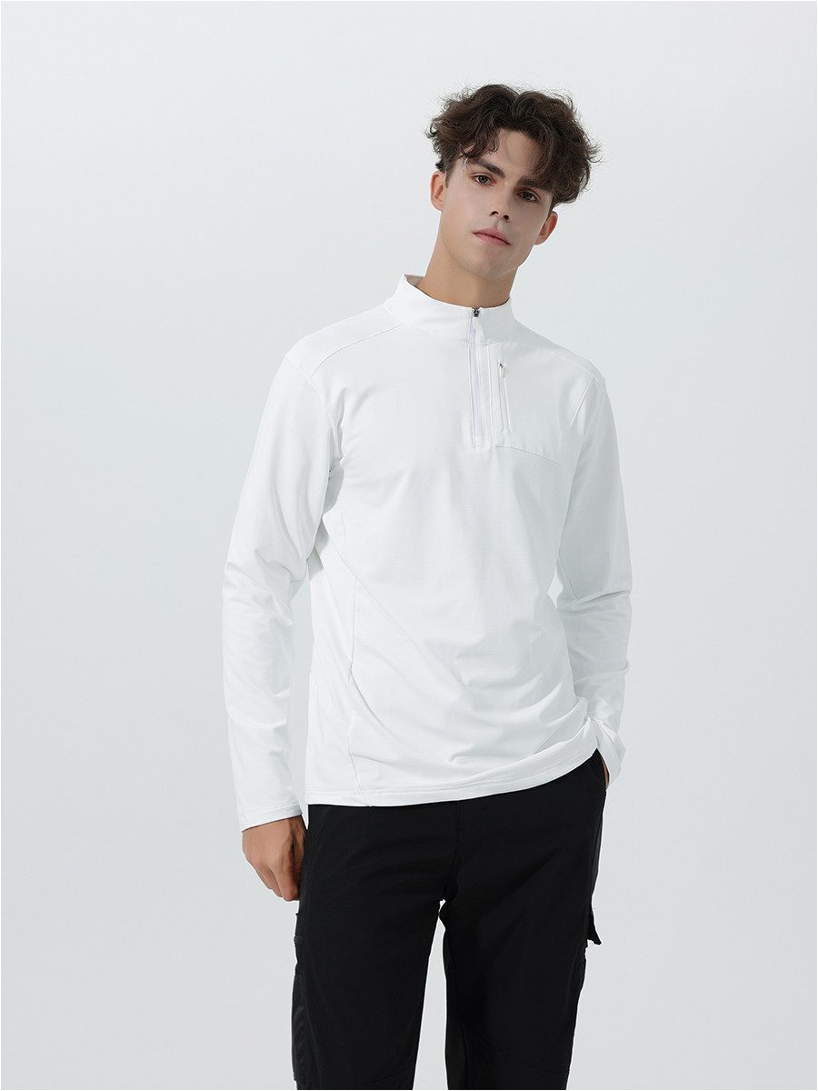 YOUTHUP Funktionsshirt Herren Stretch-Sportshirt mit Zipp-Polo-Kragen