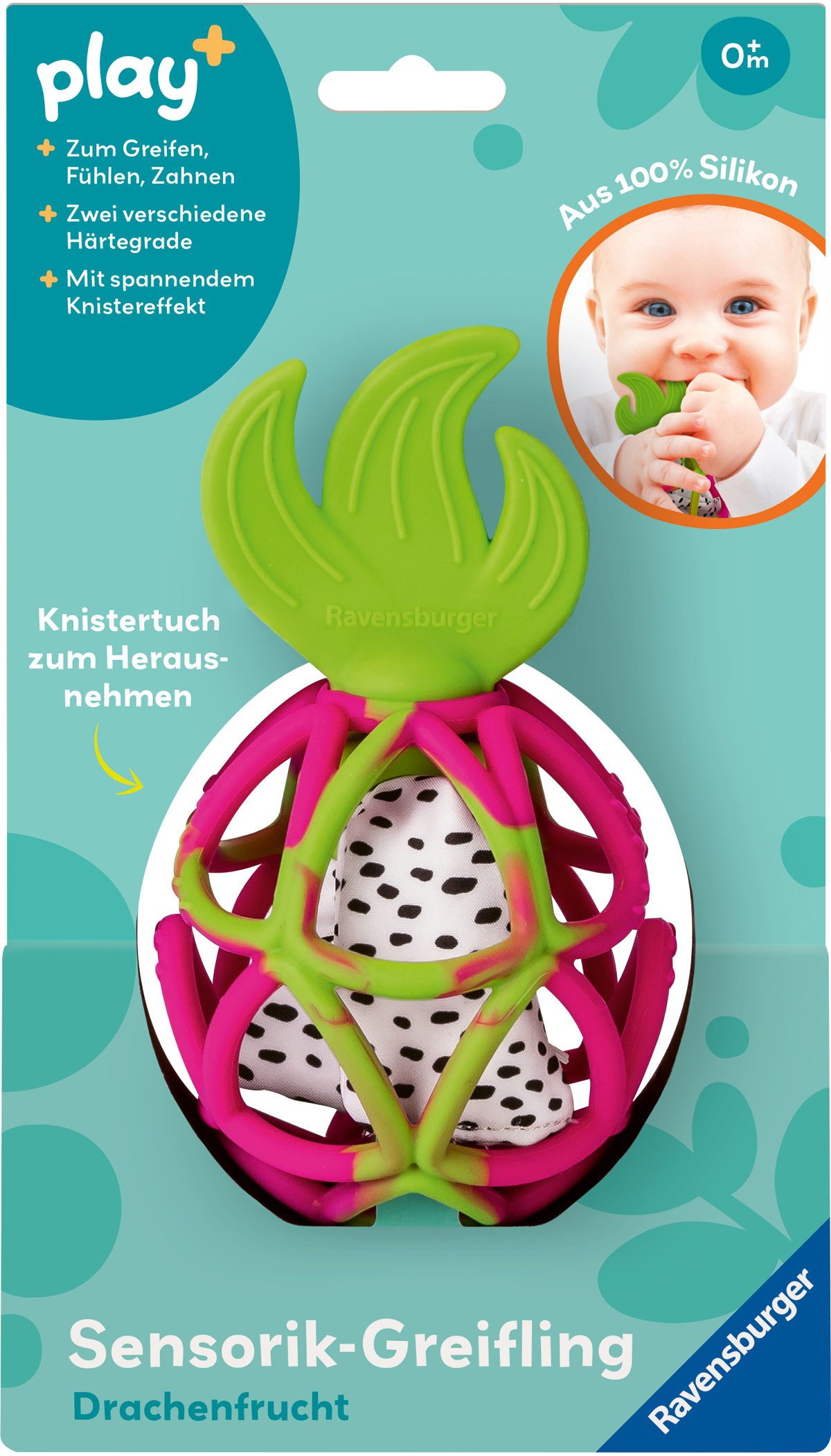 Ravensburger Greifling Babywelt Greifling Play+ Sensorik-Greifling Drachenfrucht 12034122