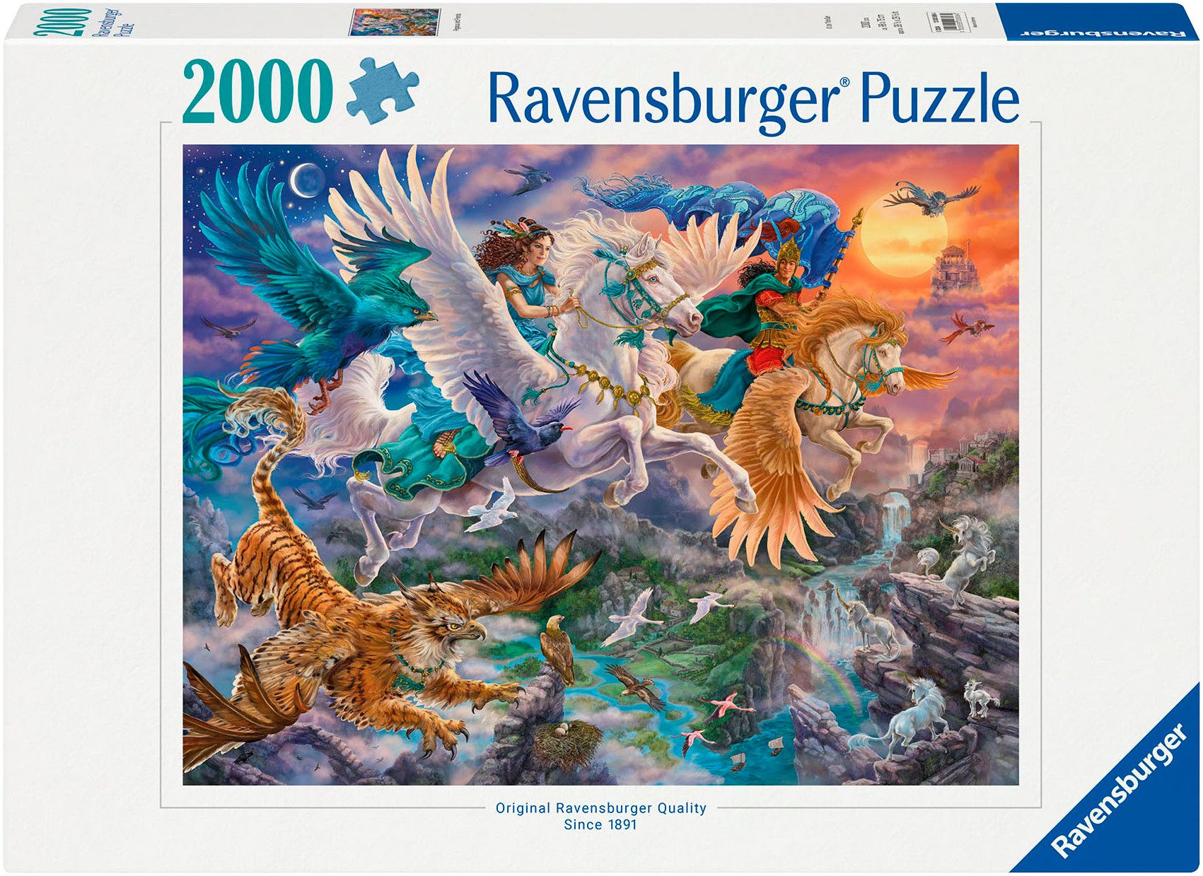 Ravensburger Puzzle Auf dem Pegasus durch die Lüfte, 2000 Puzzleteile, Made in Germany