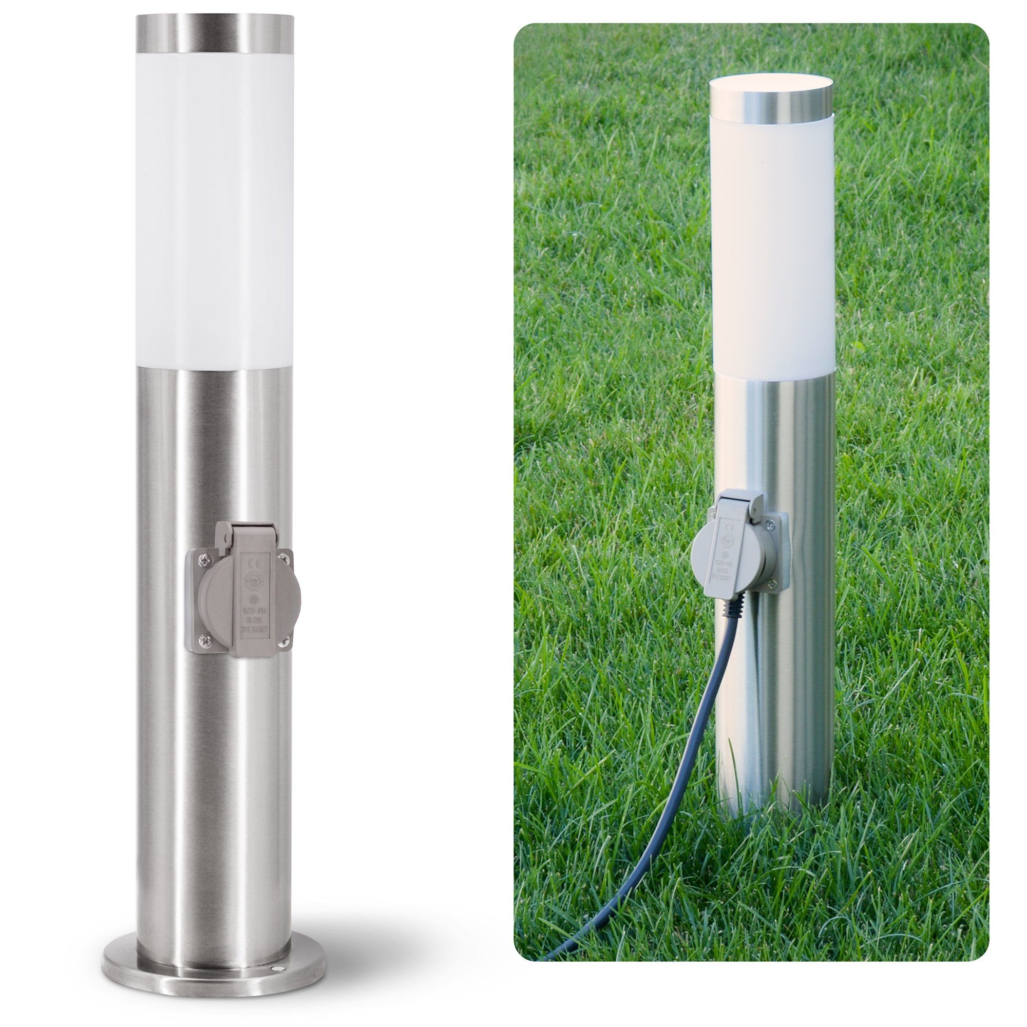linovum LED AußenWandleuchte »Wegeleuchte BOSEAS mit Steckdose & E27