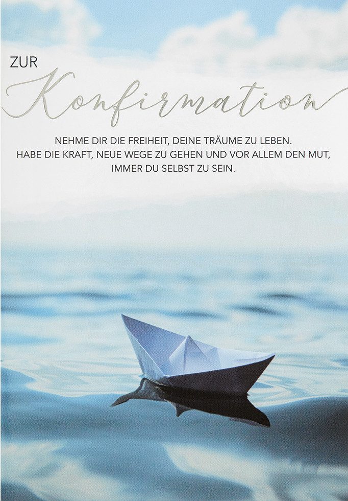 Perleberg Grußkarten Konfirmation Glückwunschkarte im Format 115 x 17cm mit Umschlag
