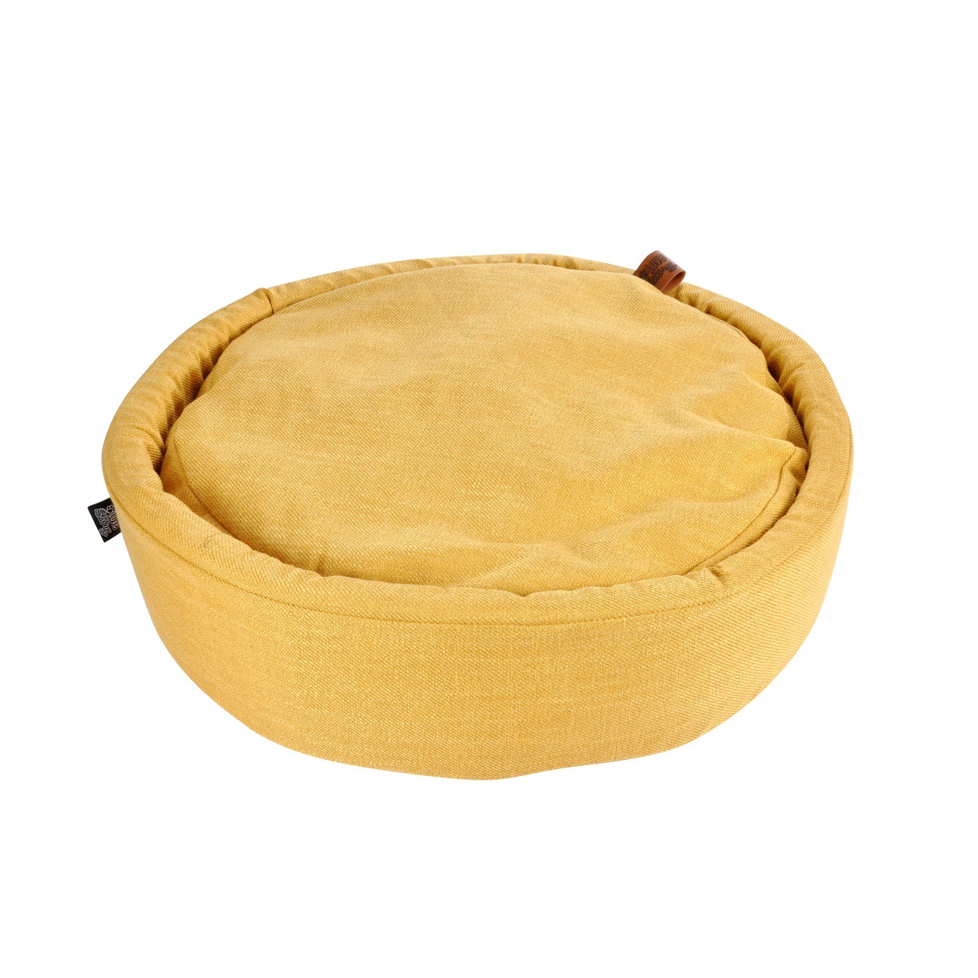 dynamic24 Hundekorb Cosy 60cm goldgelb, Polyester, Haustier Katzen Bett Hunde Kissen Hundebett Schlafplatz Haus