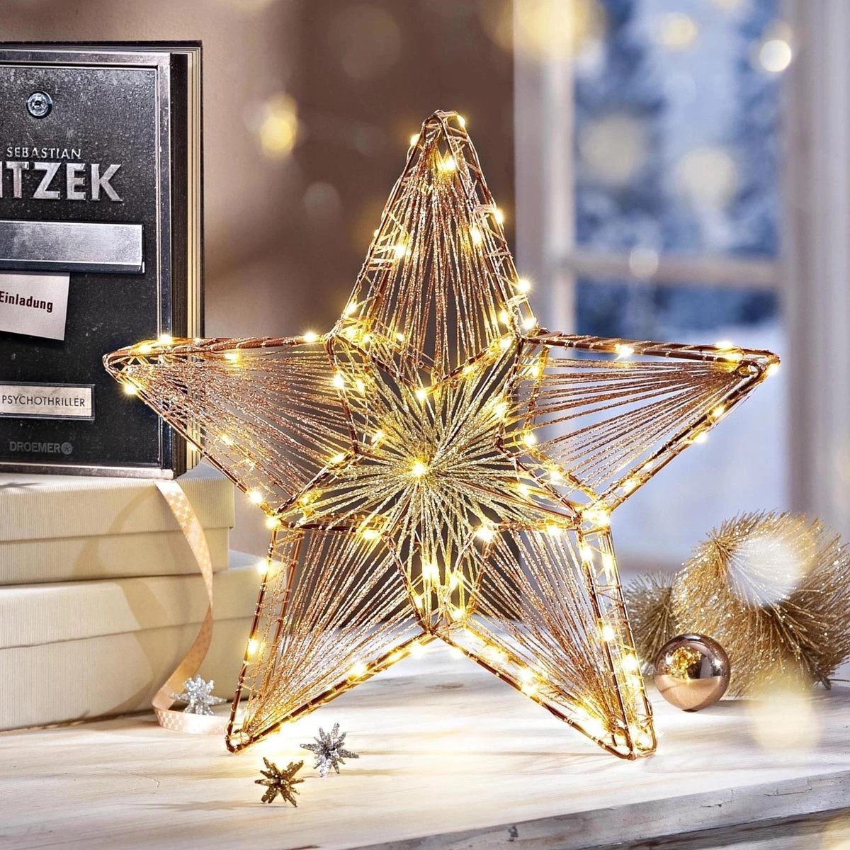 Weltbild LED Stern LED Stern Adventsstern Alruba Metall 35 cm Weihnachtsstern, Weihnachtsdeko Beleuchtung Garten Außenbereich Dekostern