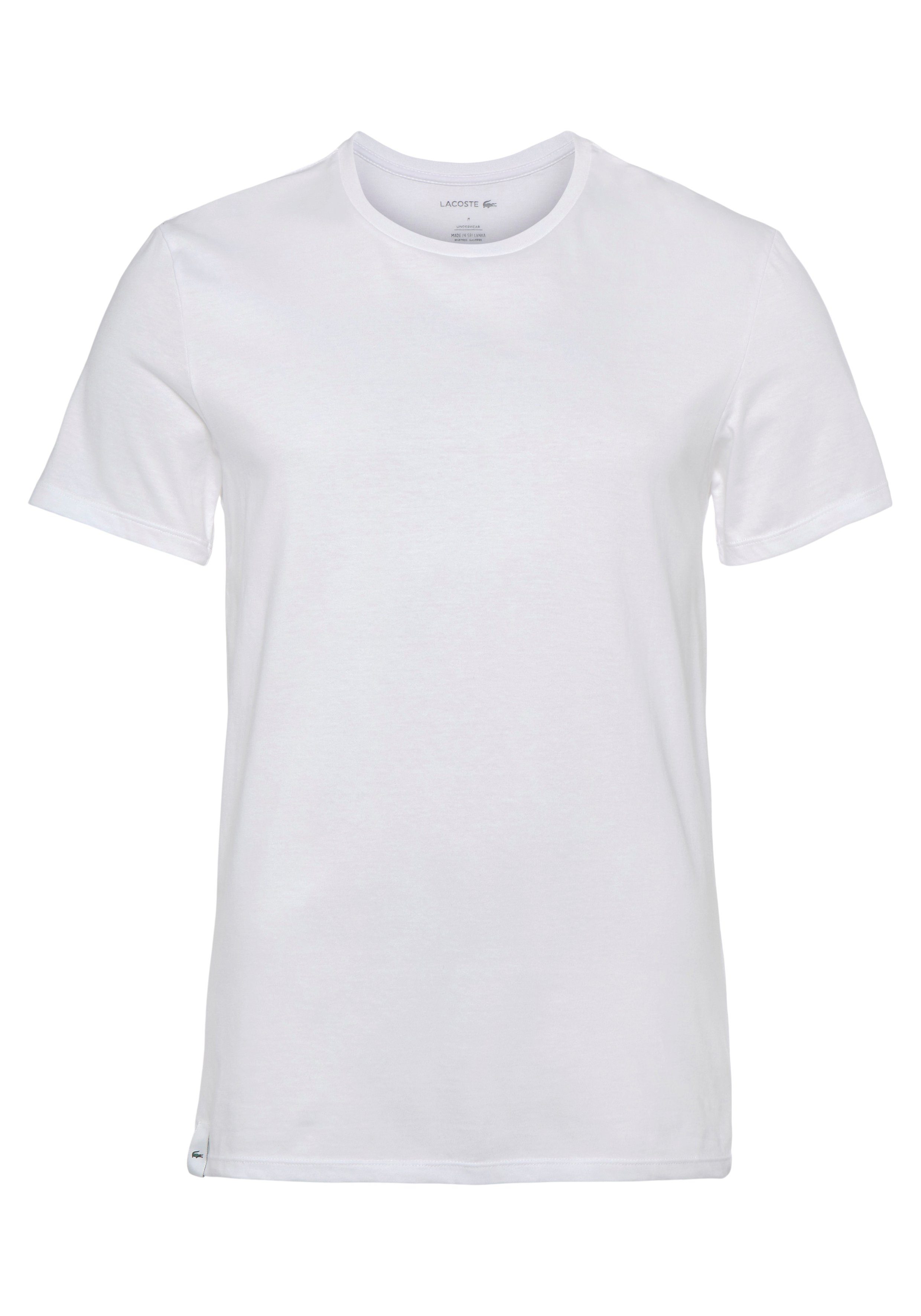 Hautgefühl grau T-Shirt weiß (3er-Pack) für angenehmes Lacoste Atmungsaktives schwarz Baumwollmaterial