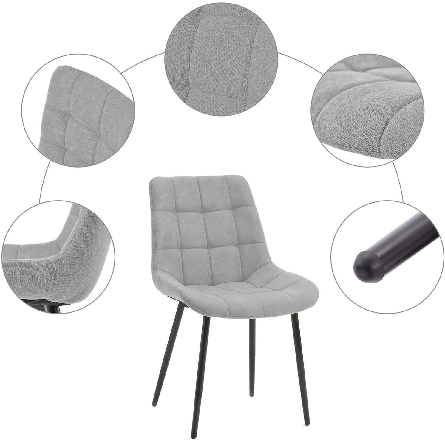 Flieks Polsterstuhl, Esszimmerstuhl Freizeit-Beistellstühle 2er-Set