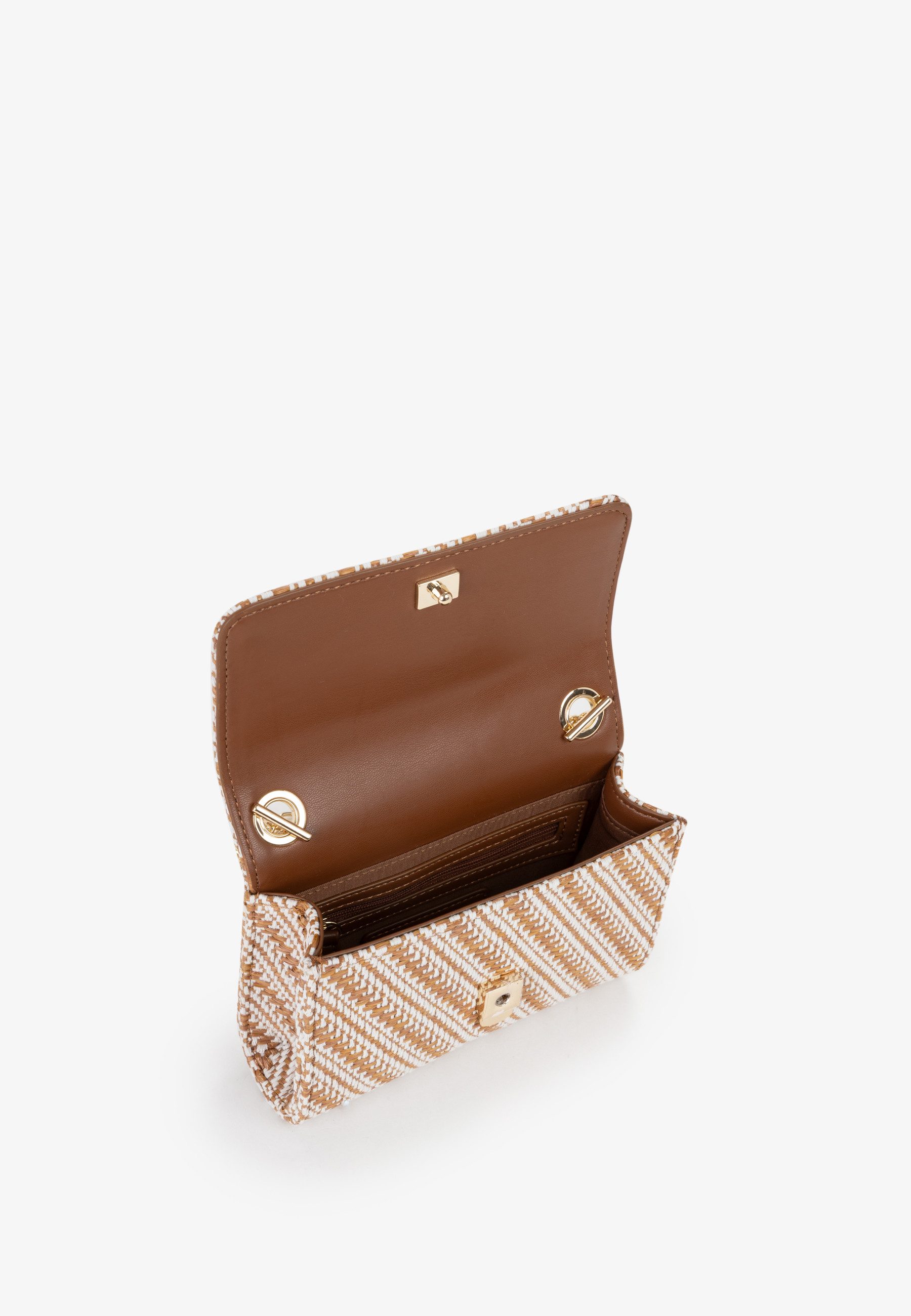 VALENTINO BAGS Umhängetasche DIVINA SUMMER, Damen Handtasche mit goldfarbenem Schmuckelement und Fransen
