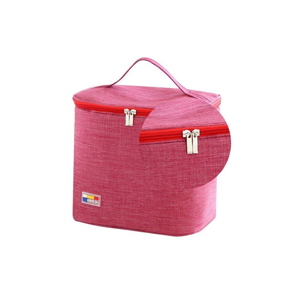 Rosa isolierte Taschen TUABUR Kühltaschen, Faltbare Thermobehälter Picknicktaschen,