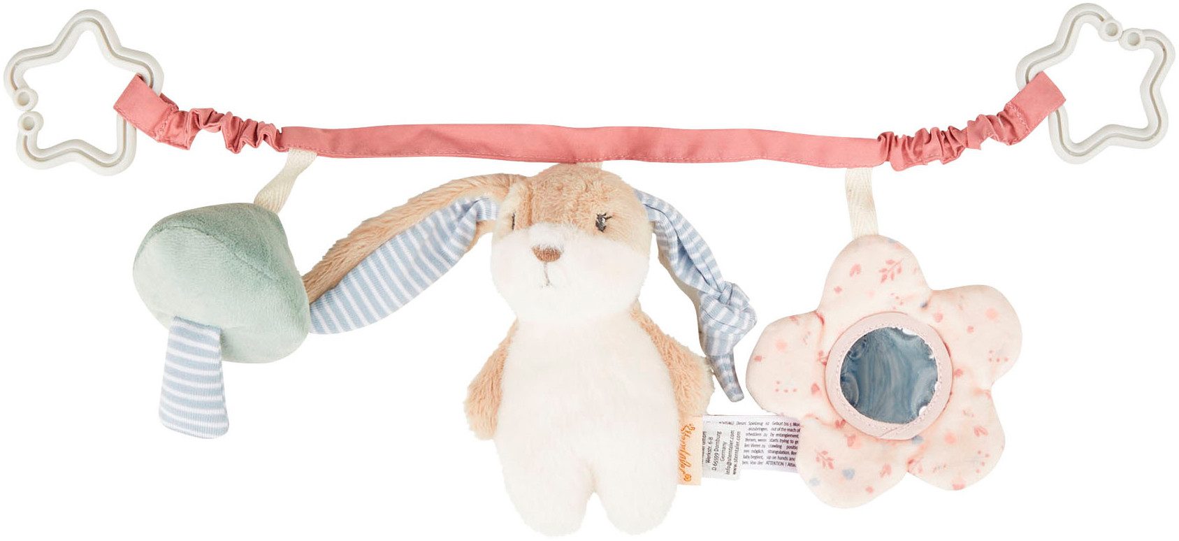 Sterntaler® Kinderwagenkette Kinderwagenkette Hase Hanni, mit Spiegel und Rassel