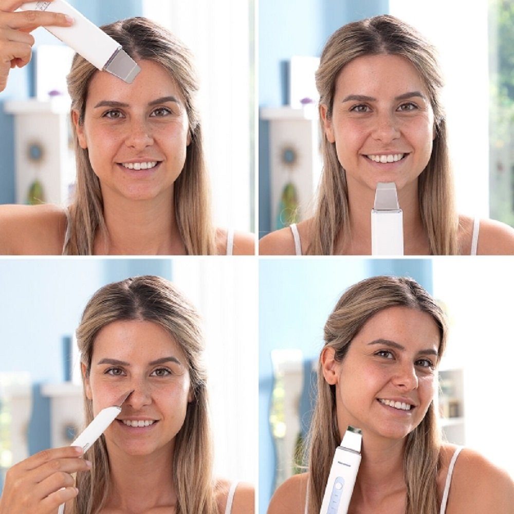 DOTMALL Elektrische Gesichtsreinigungsbürste 1 Falnik Ultraschall Gesichtsreiniger in 4