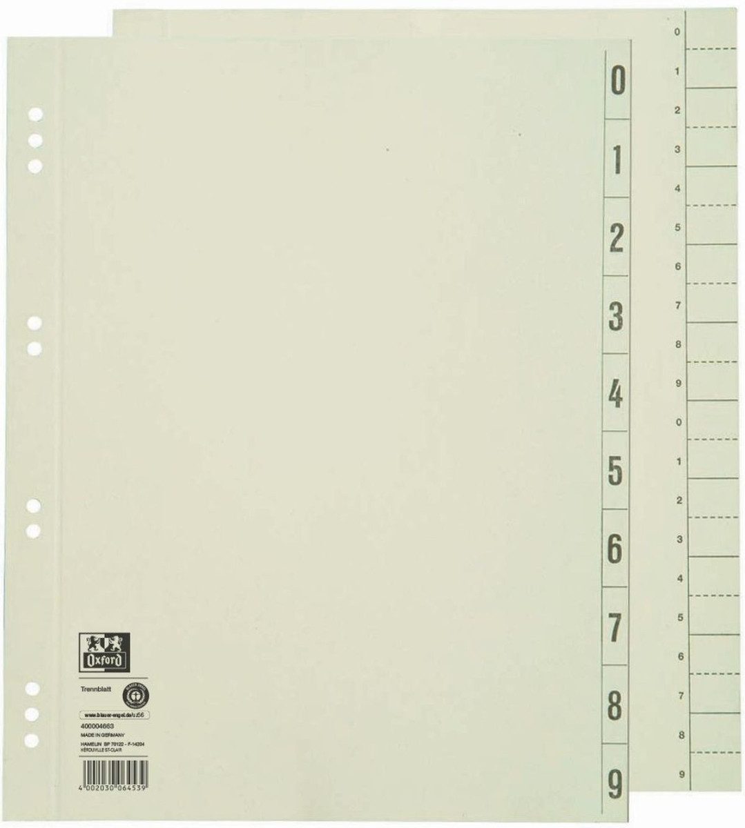 OXFORD Aktenordner Trennblatt A4 Kraftkarton (RC) 230 g/qm chamois