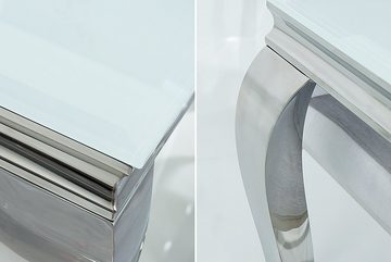 riess-ambiente Esstisch MODERN BAROCK 200cm weiß / silber (Einzelartikel, 1-St), Esszimmer · Opalglas · Edelstahl · eckig