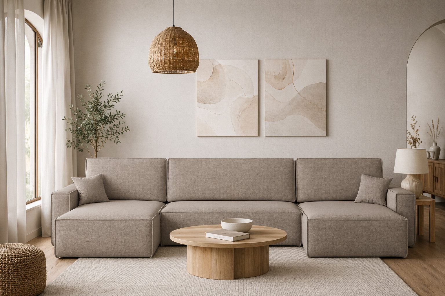 Kaiser Möbel Ecksofa mit schlaffunktion und bettkasten, BEST U XL stoff Poso und Verita, Komfortabler Schaumstoff, Schlaffunktion, Bettkasten
