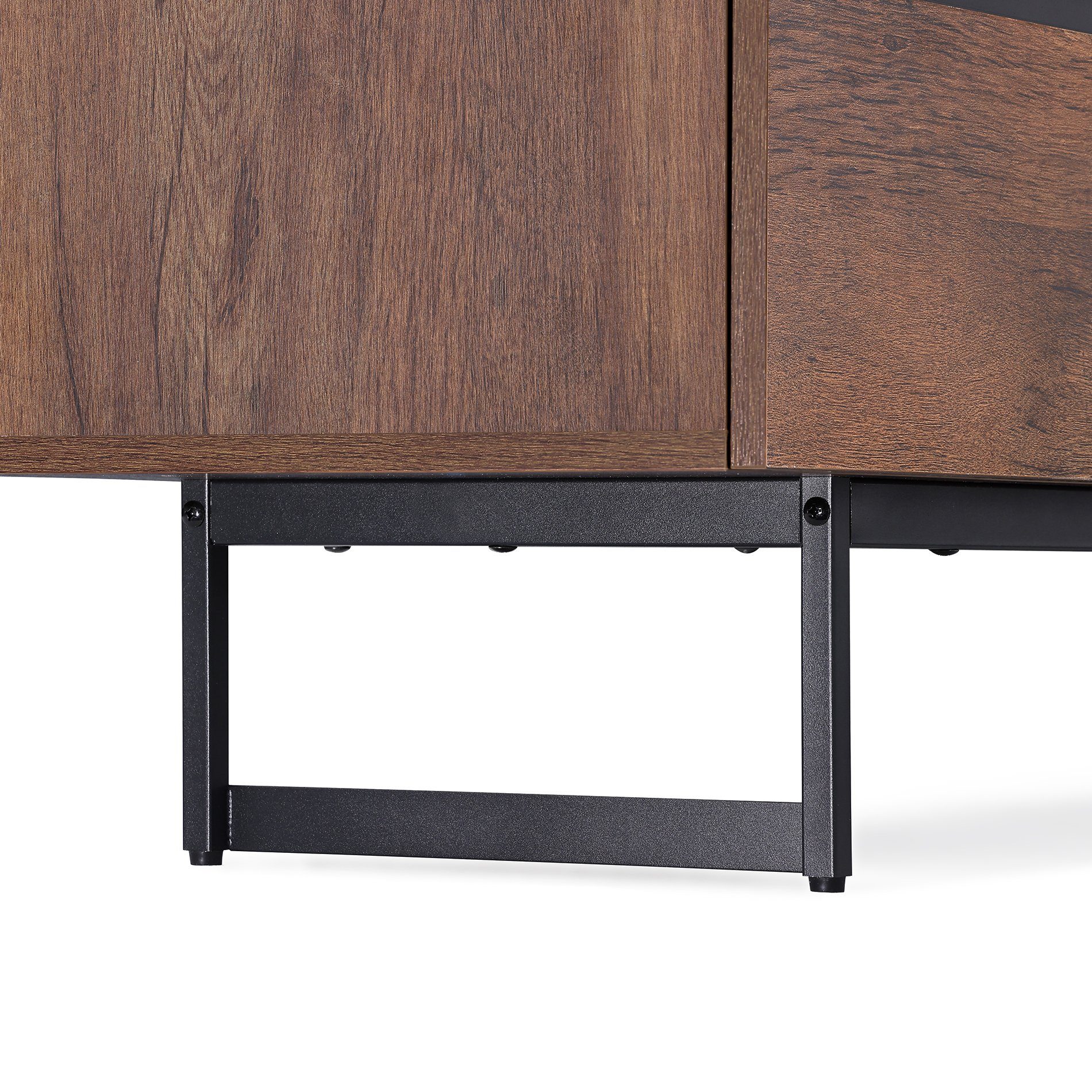 WAMPAT Lowboard 180 cm breiter, brauner TV-Schrank mit 4 Fächern (180 cm breiter TV-Schrank), TV-Bank, TV-Board, Medienschrank mit Staufächern, für Wohnzimmer