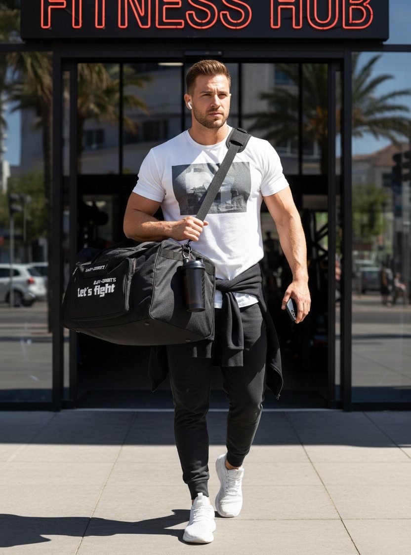 BAY-Sports Sporttasche Let´s Fight Trainingstasche Sport groß Boxen Kampfsport Kickboxen MMA (Nylon wasserabweisend, Gold Emblem), 80 cm, 100 Liter, Präge Logo Embossed, XXL, Muay Thai, Fighting Wear