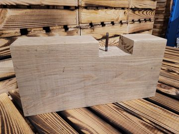 Kistenkolli Altes Land Allzweckkiste Holzbohle Eiche (gebraucht massiv) mit Gebrauchspuren 39x19x9cm
