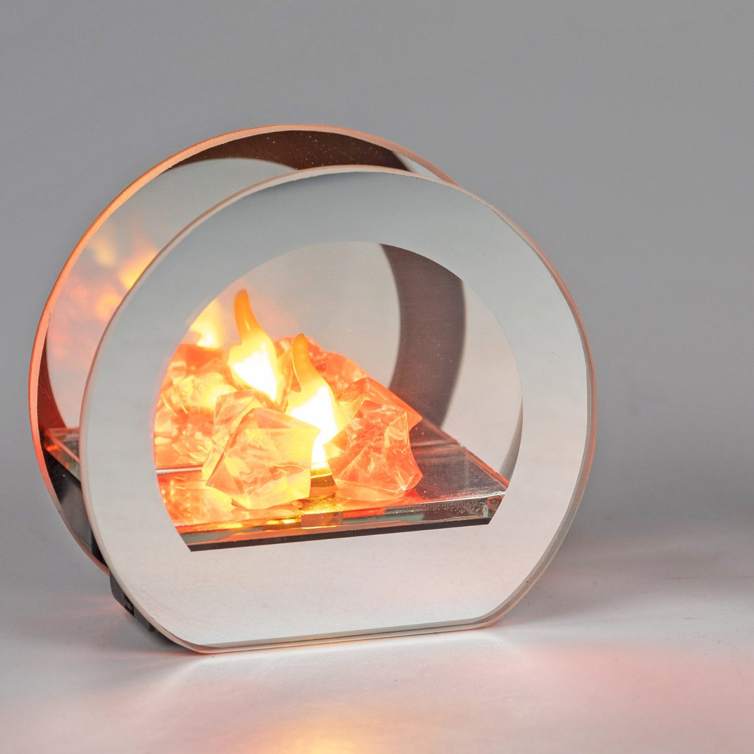 formano LED Tischleuchte Flames, mit Timerfunktion, Silber, Motiv: Feuer, Höhe: 11cm