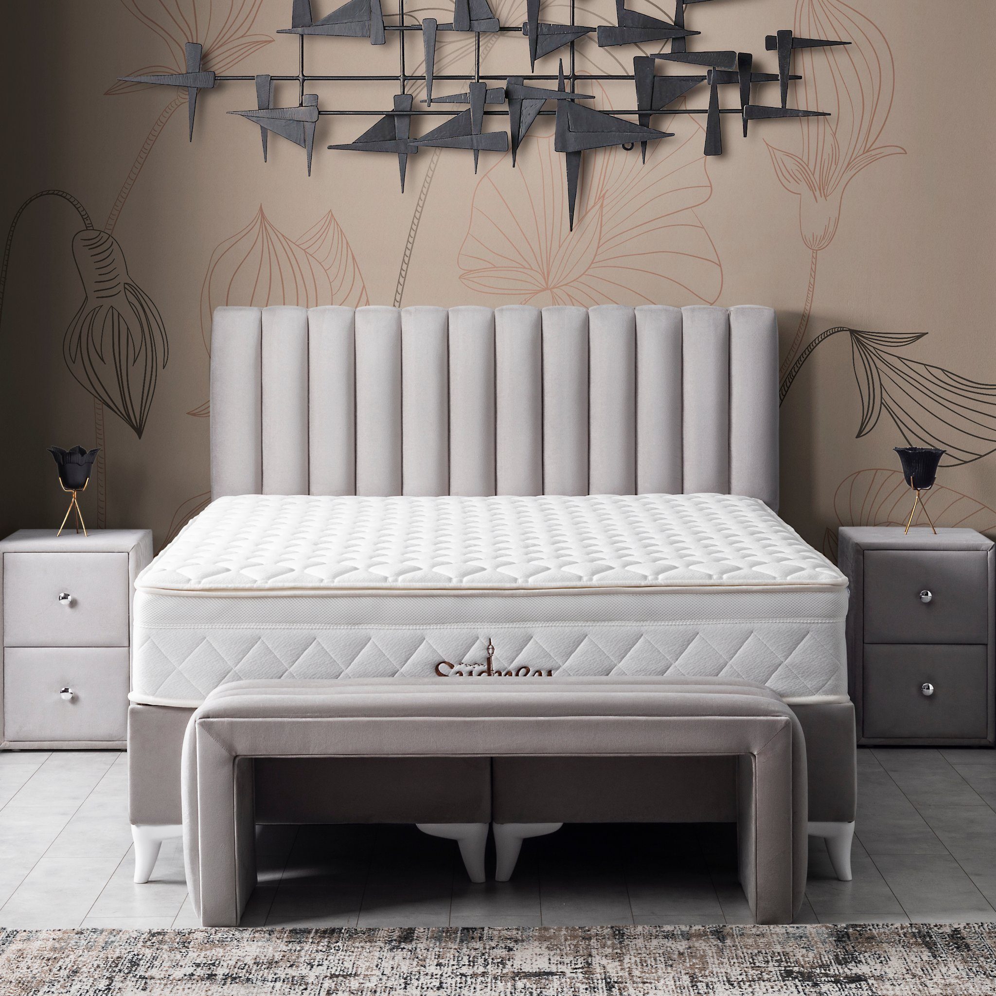 Moln Boxspringbett Sydney Bett Set mit Matratze Stauraum Bett mit Bettkästen (140x200 160x200 180x200)