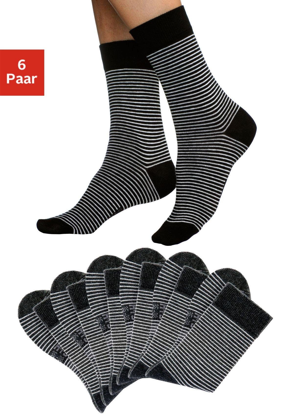 H.I.S Socken (Set, 6-Paar) mit druckfreiem Bündchen