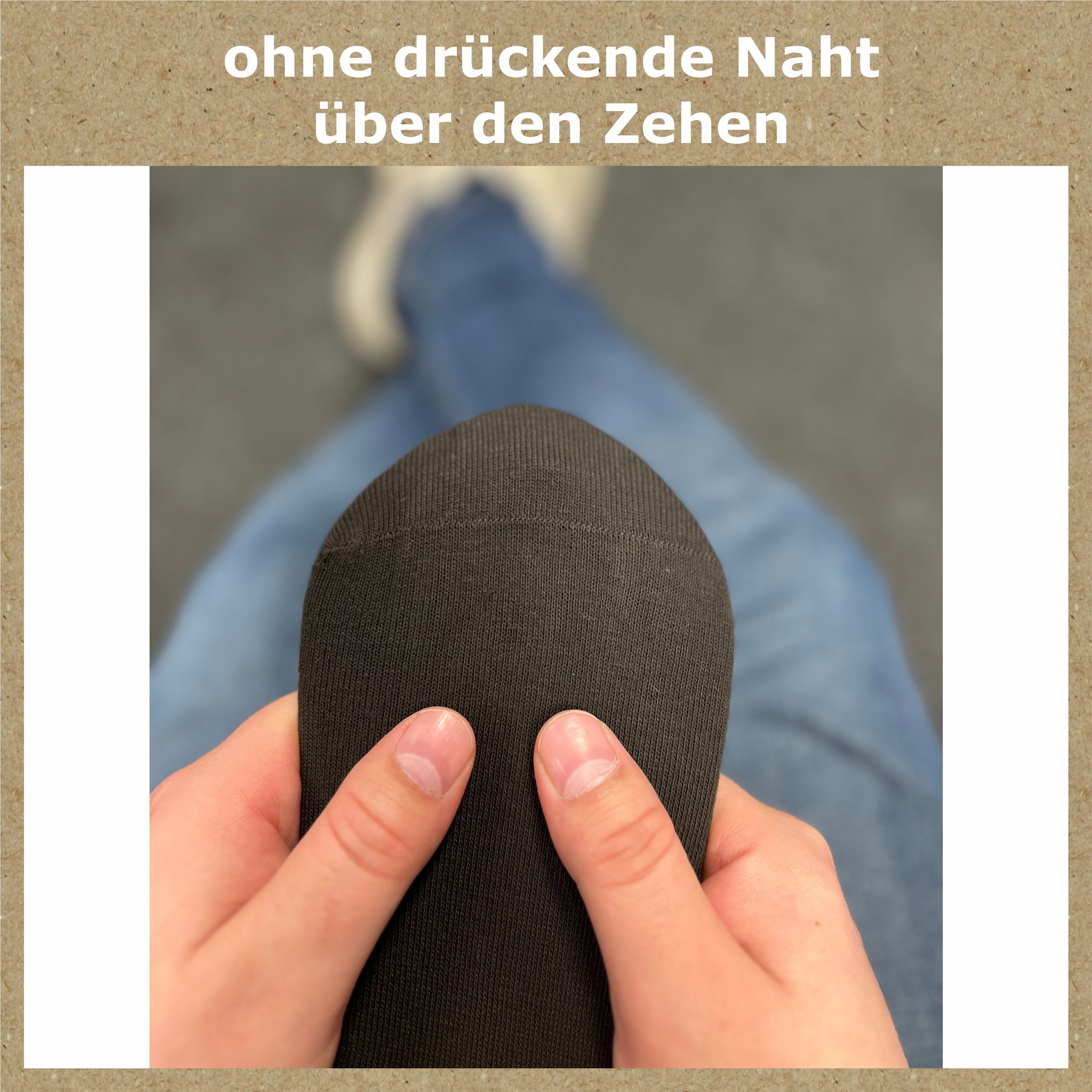 GAWILO Socken für Damen und Herren aus 100% Baumwolle ohne Naht (10 Paar) mit venenfreundlichem Komfortbund