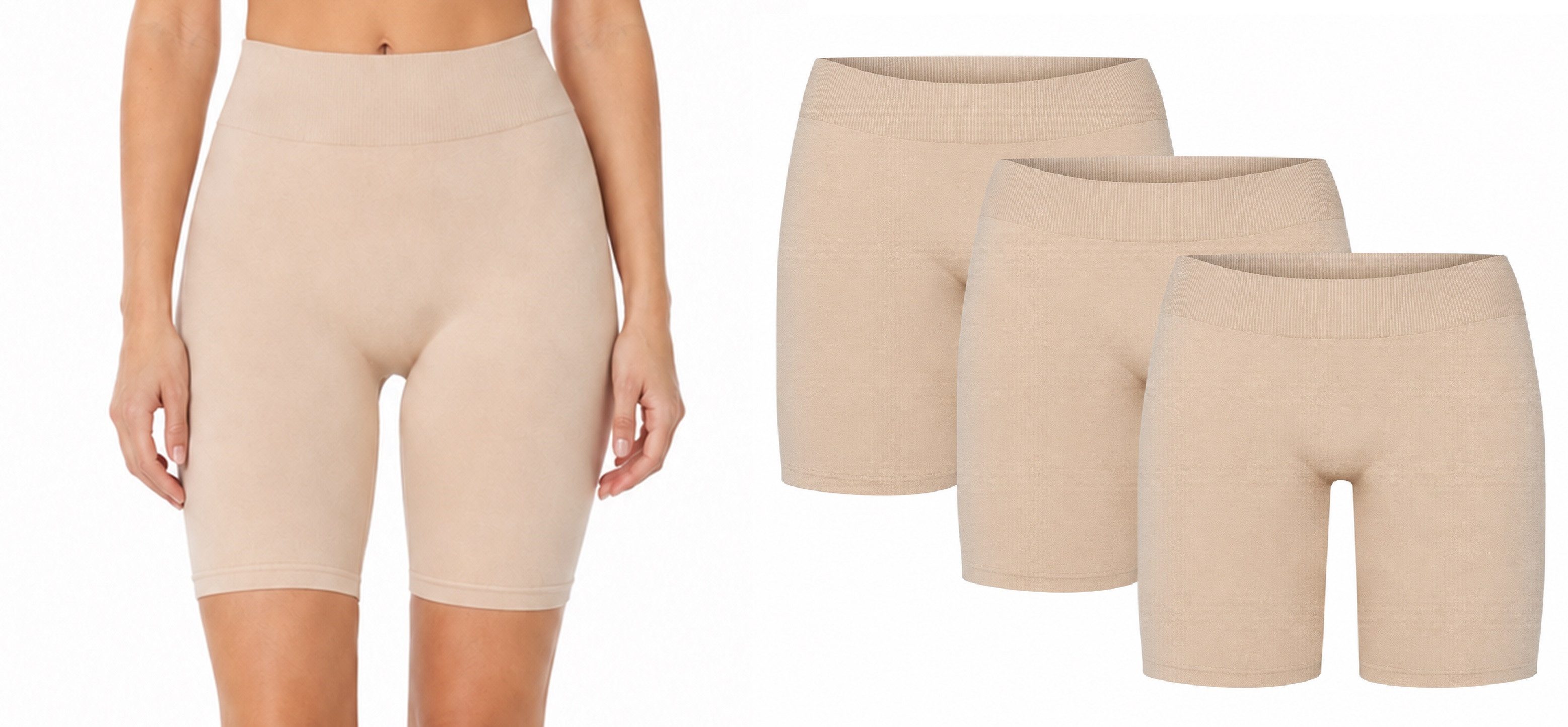 Rungassi Radlerhose GAUBERT Nahtlose Radlerhose Damen 3er Set Anti-Reibungs Shorts Gr. (Set bestehend aus 3 Radlerhosen)