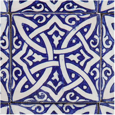 Casa Moro Ton Wandfliese Marokkanische handbemalte Fliese Fadwa Bunt Fliese 10x10 cm, Blau & Weiß, für schöne Küche Dusche, Badezimmer, Handmade, FL7160