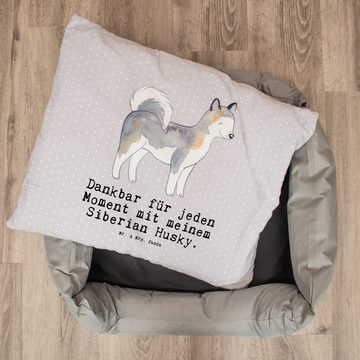 Mr. & Mrs. Panda Tierbett Siberian Husky Moment - Grau Pastell - Geschenk, Hundekörbchen, Welpe, Einzigartiges Design