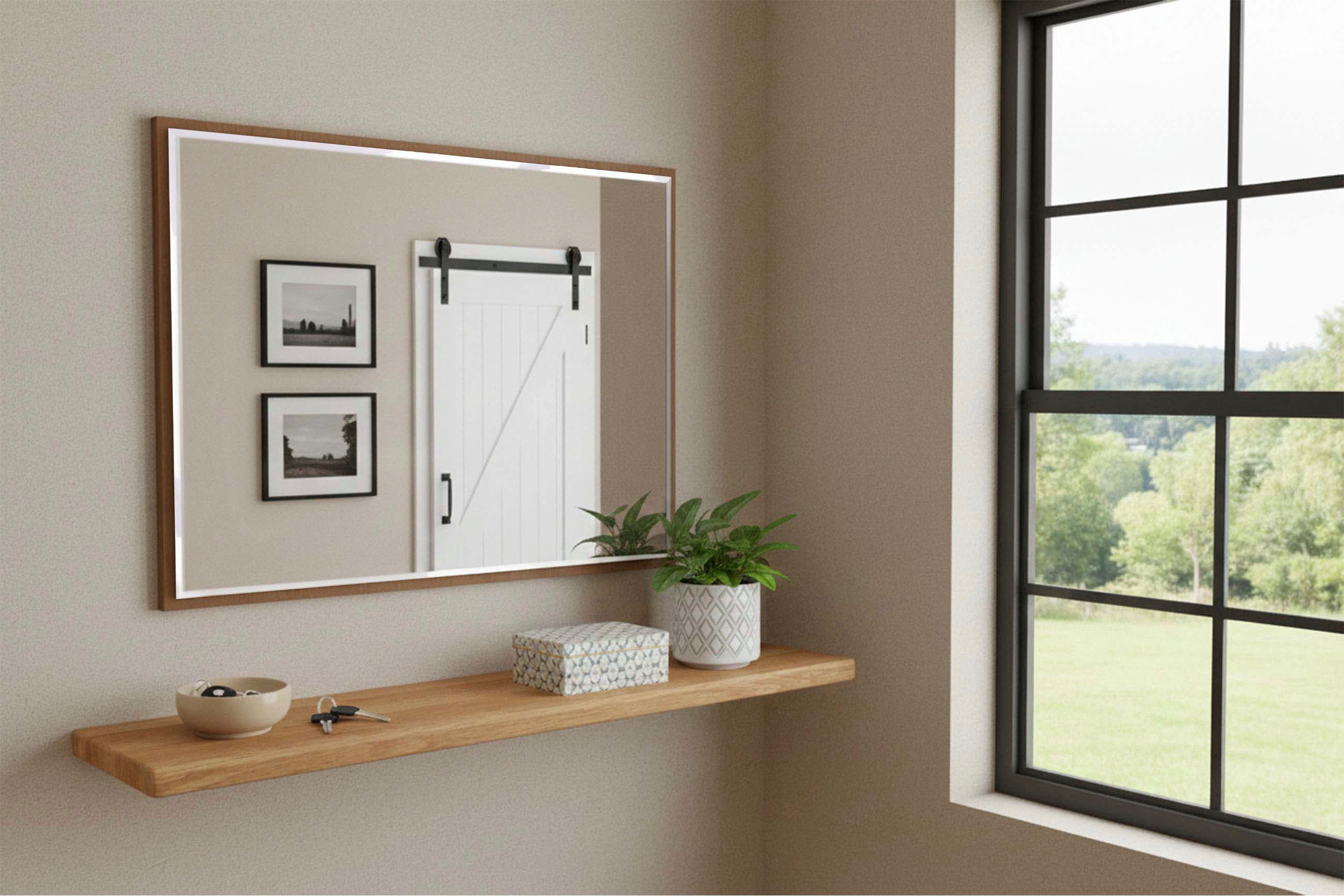 WIEMANN Wandspiegel Lausanne, rechteckig, Erle-Nachbildung, 110x85x3 cm