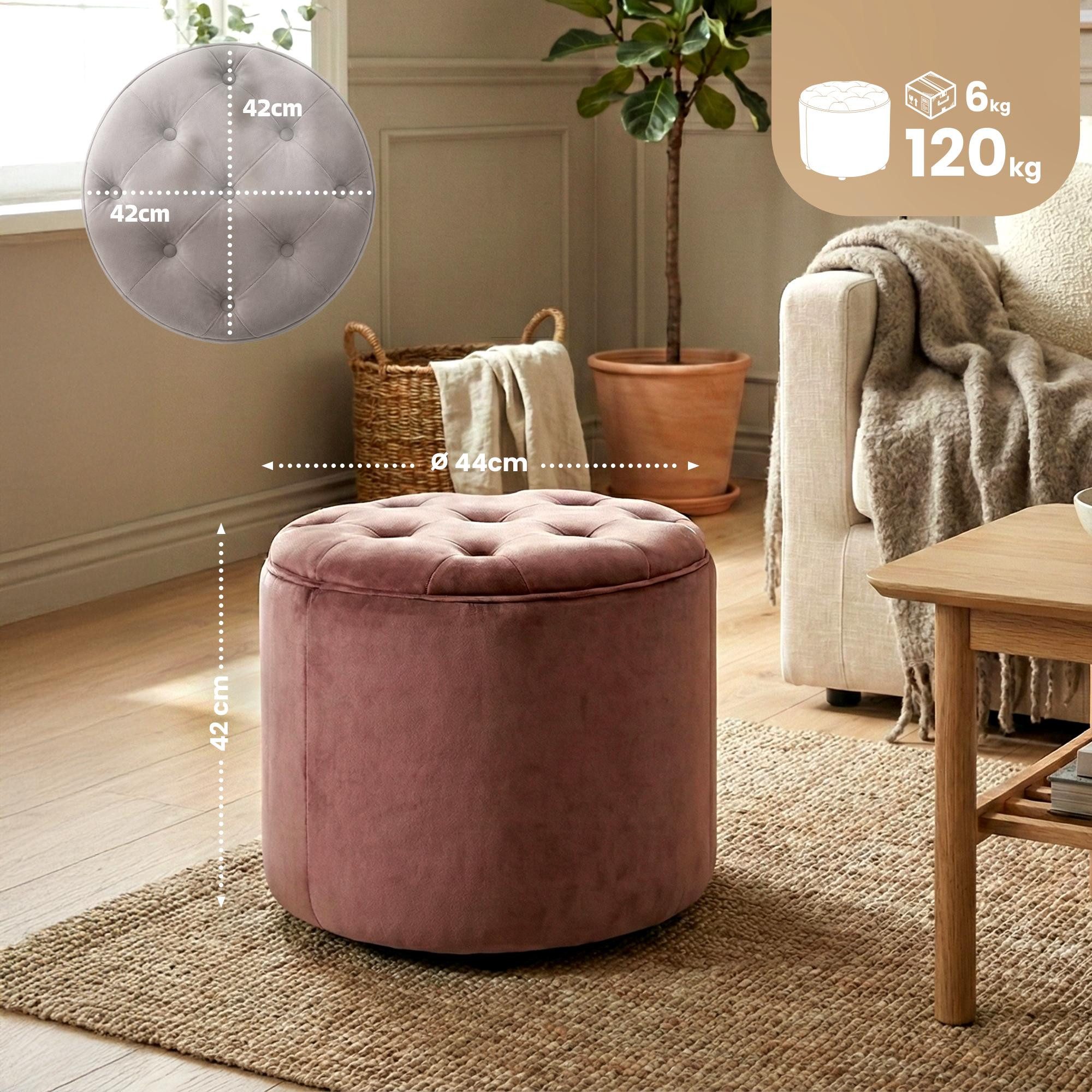 furnicato Sitzhocker Pantin 44x44x42 cm pink (1 St)