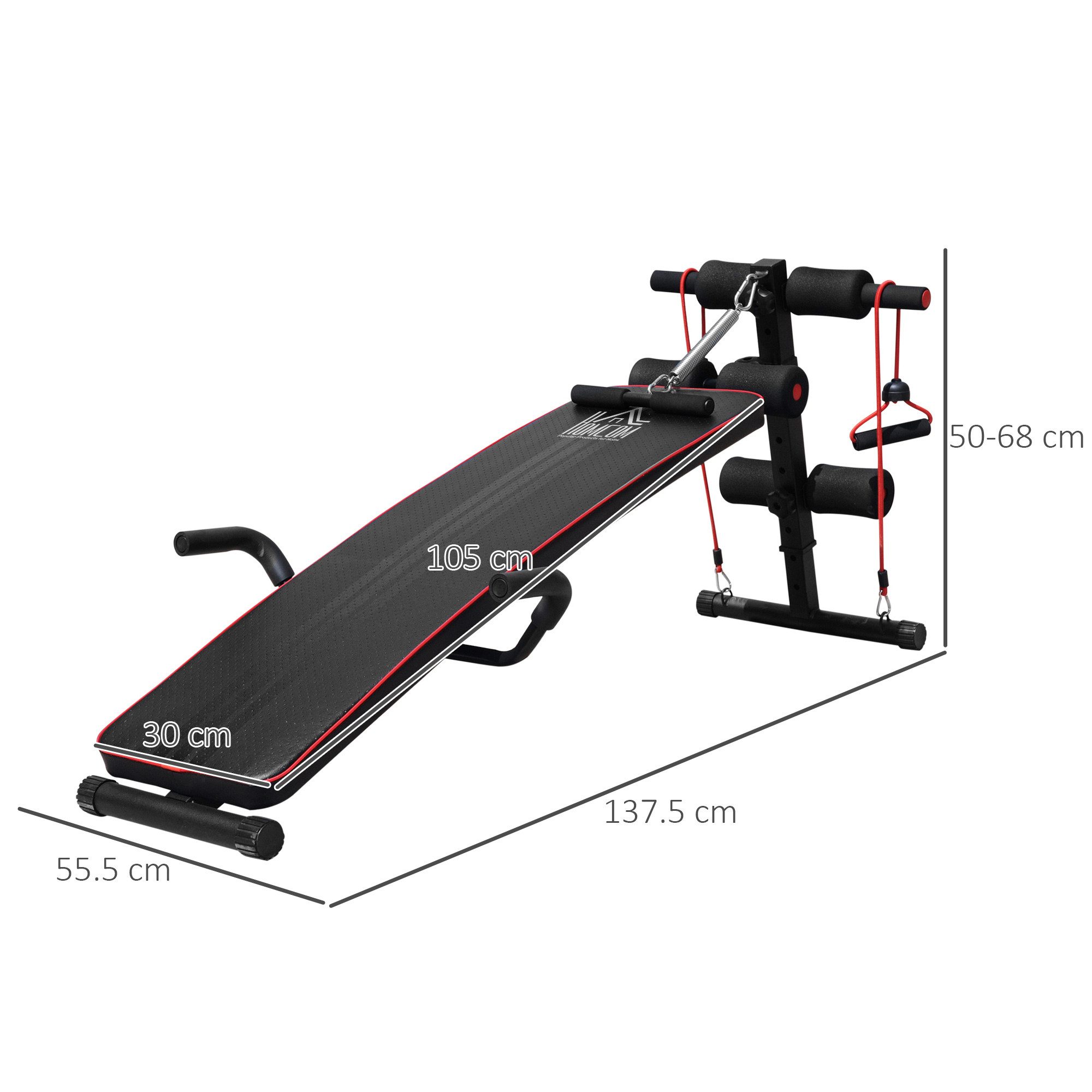 FELIXLEO Sit-Up Bank Bauchtrainer Sit Up Bank verstellbar mit Bändern 120kg, (1-tlg)