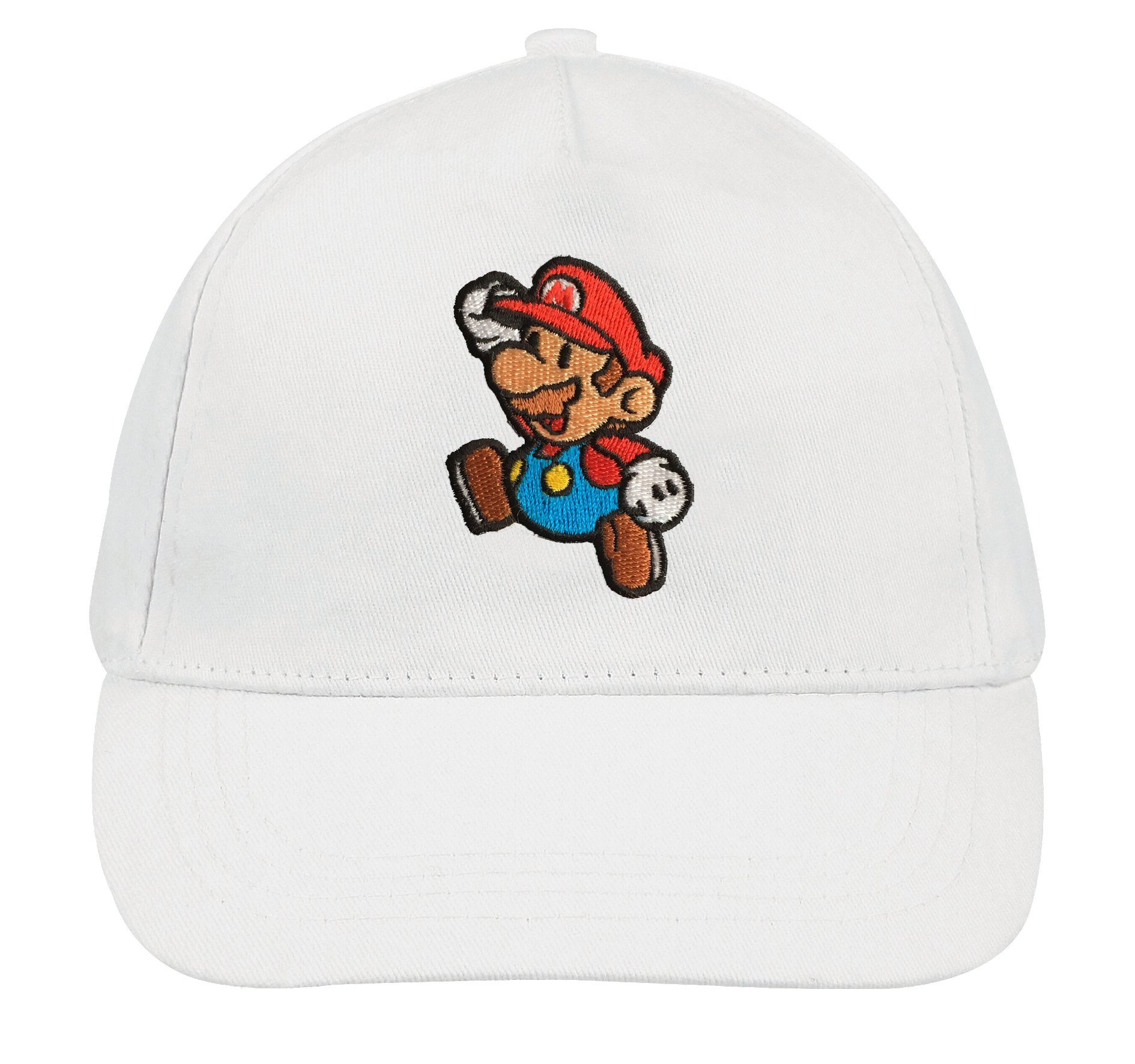 Youth Designz Baseball Cap Mario Kinder Cap mit modischer Logo Stickerei Weiß