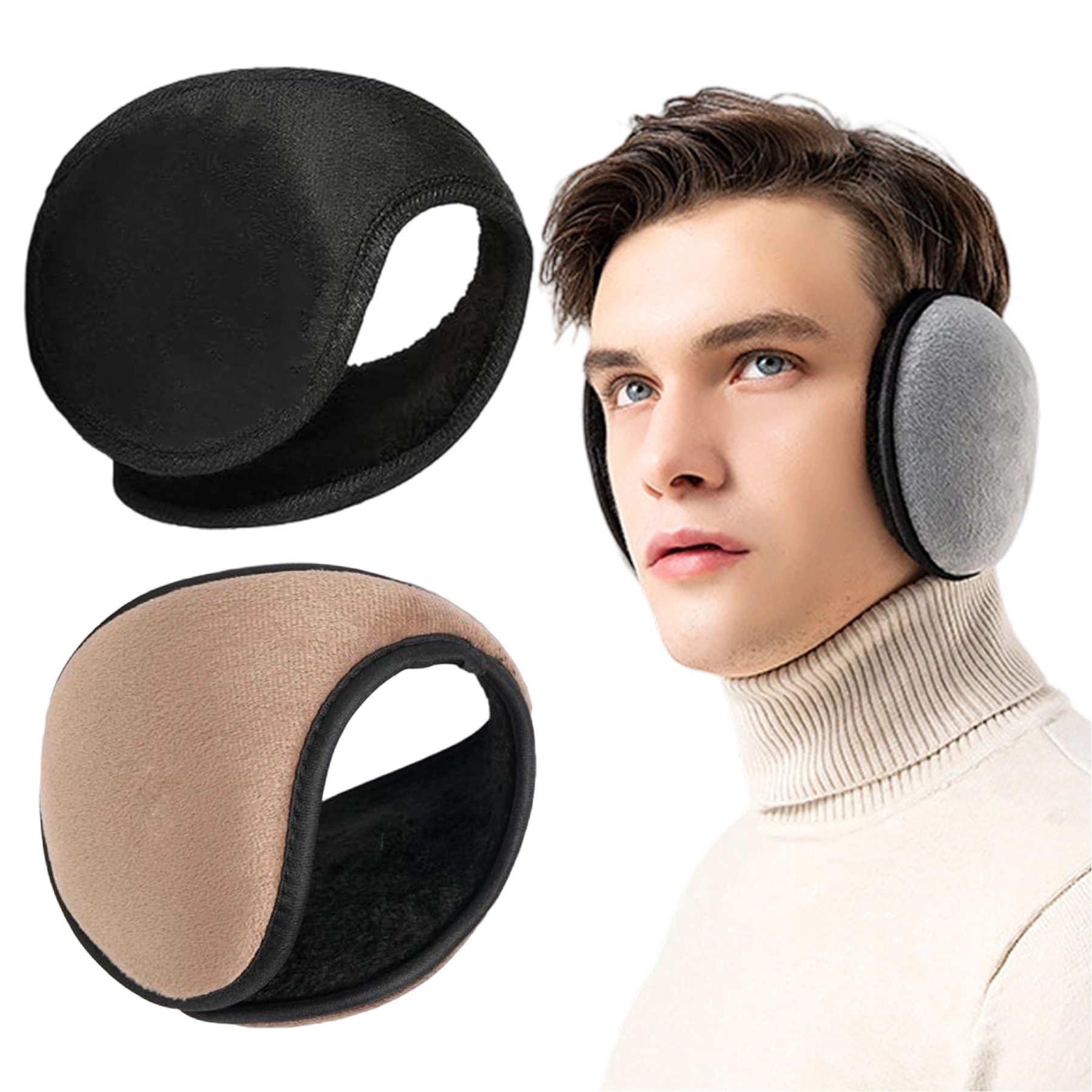 Mutig Ohrenwärmer 2 Stück Ohrenwärmer, Faltbare Plüsch Ohrenschützer für Herren & Damen (Winter Ohrenschützer, Wärmend & Kälteschutz, Ohrenmuscheln für Skifahren, Radfahren, Laufen, Bergsteigen) Outdoor-Aktivitäten, Kaltes Winterzubehör