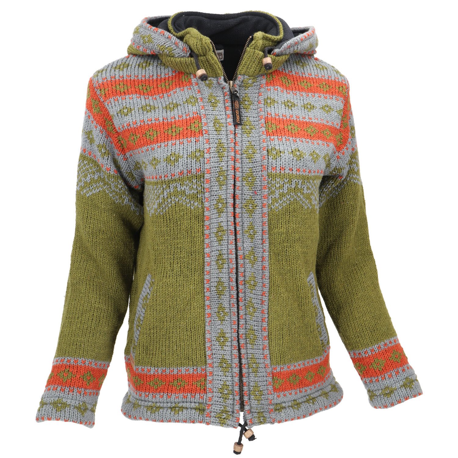 Guru-Shop Langjacke Kuschelige gefütterte Strickjacke, Damenjacke,.. günstig online kaufen