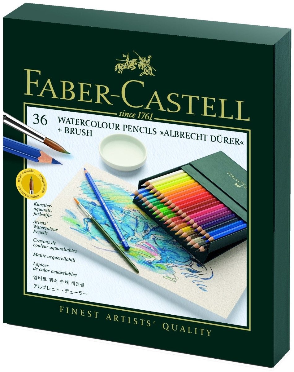 Faber-Castell Maltuch Künstler-Aquarellstift Albrecht Dürer 36 Farben sortiert in Atelierbox
