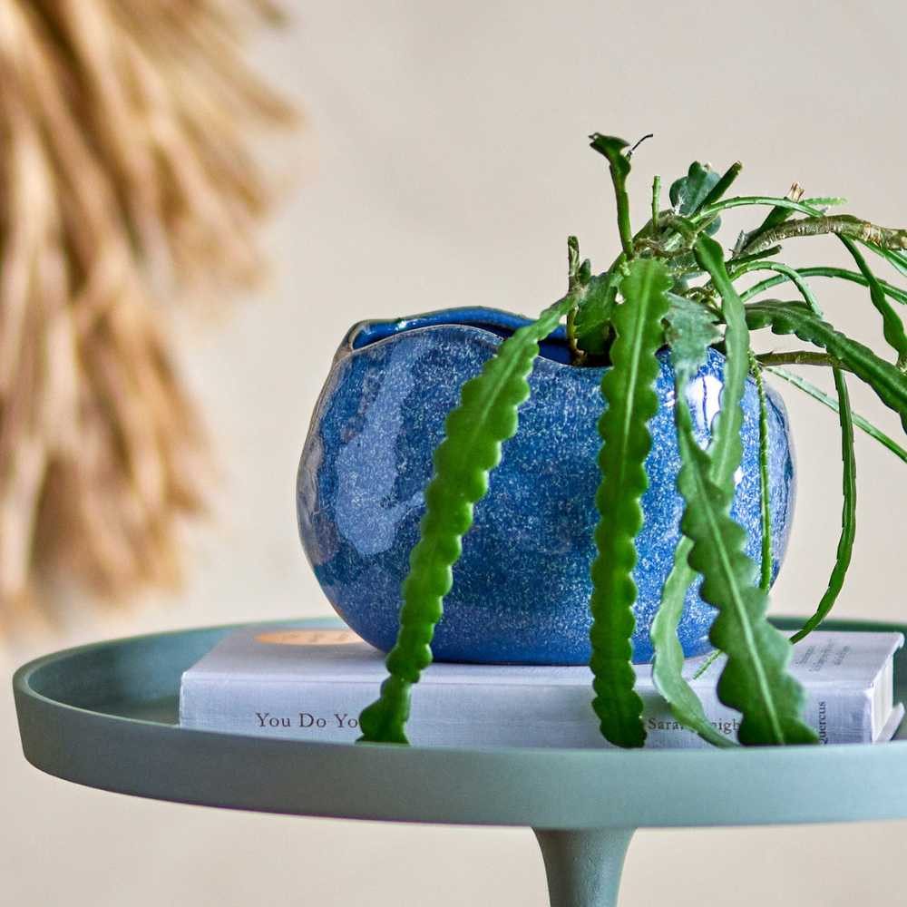 Bloomingville Blumentopf Bloomingville Blumentopf PENNIE Blau Keramik 16x13 cm