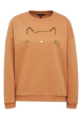 Mavi Rundhalspullover CAT PRINTED SWEATSHIRT Hochwertiger Folienprint mit Katzenmotiv