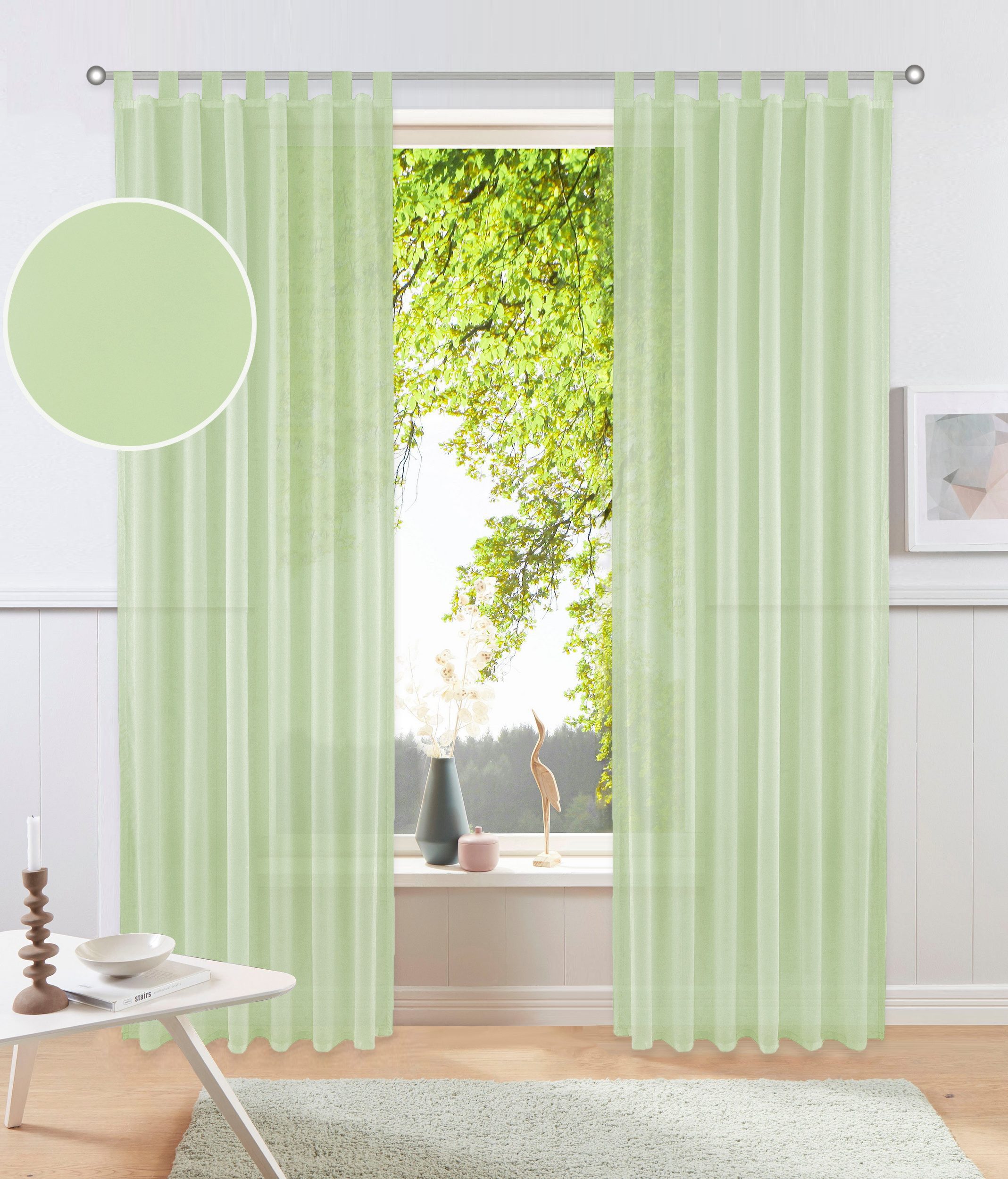 OTTO home Gardine XANA (1 St), Schlaufen, transparent, Voile, Bestseller, einfarbig, 1 Schal, pflegeleicht, preiswert!