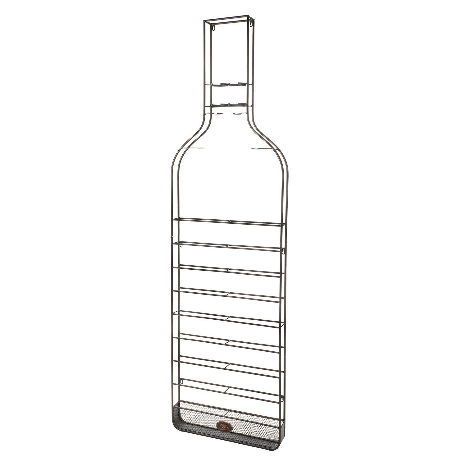 Weinregal CORK - Weinregal aus Metall - schwarz - H. 204cm - für 20 Weinflaschen