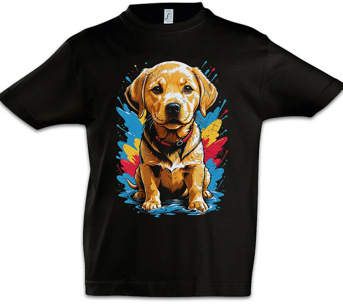 Print-Shirt Labrador Puppy Art Kinder T-Shirt Golden Retriever Welpe Hund Dog