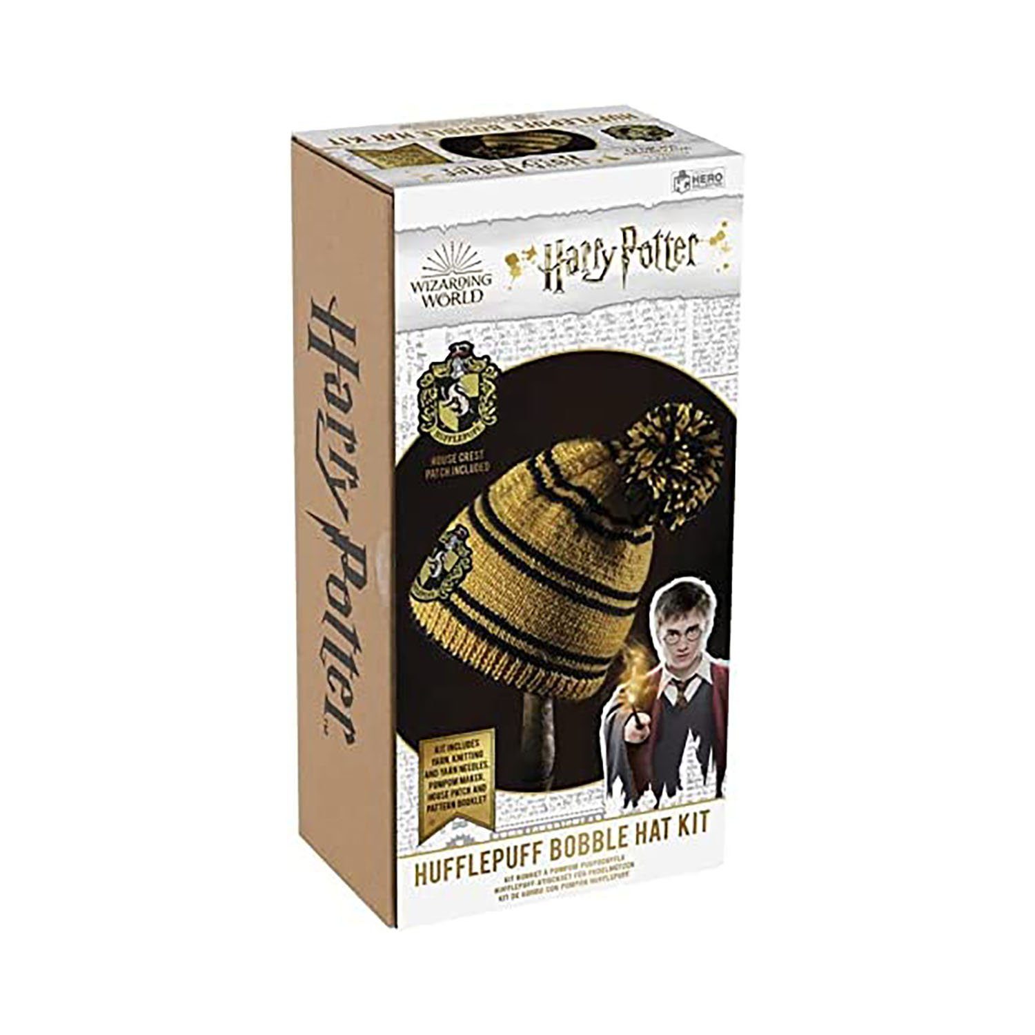 Harry Potter Strickmütze Harry gelb zum Potter Hufflepuff - Mütze Stricken