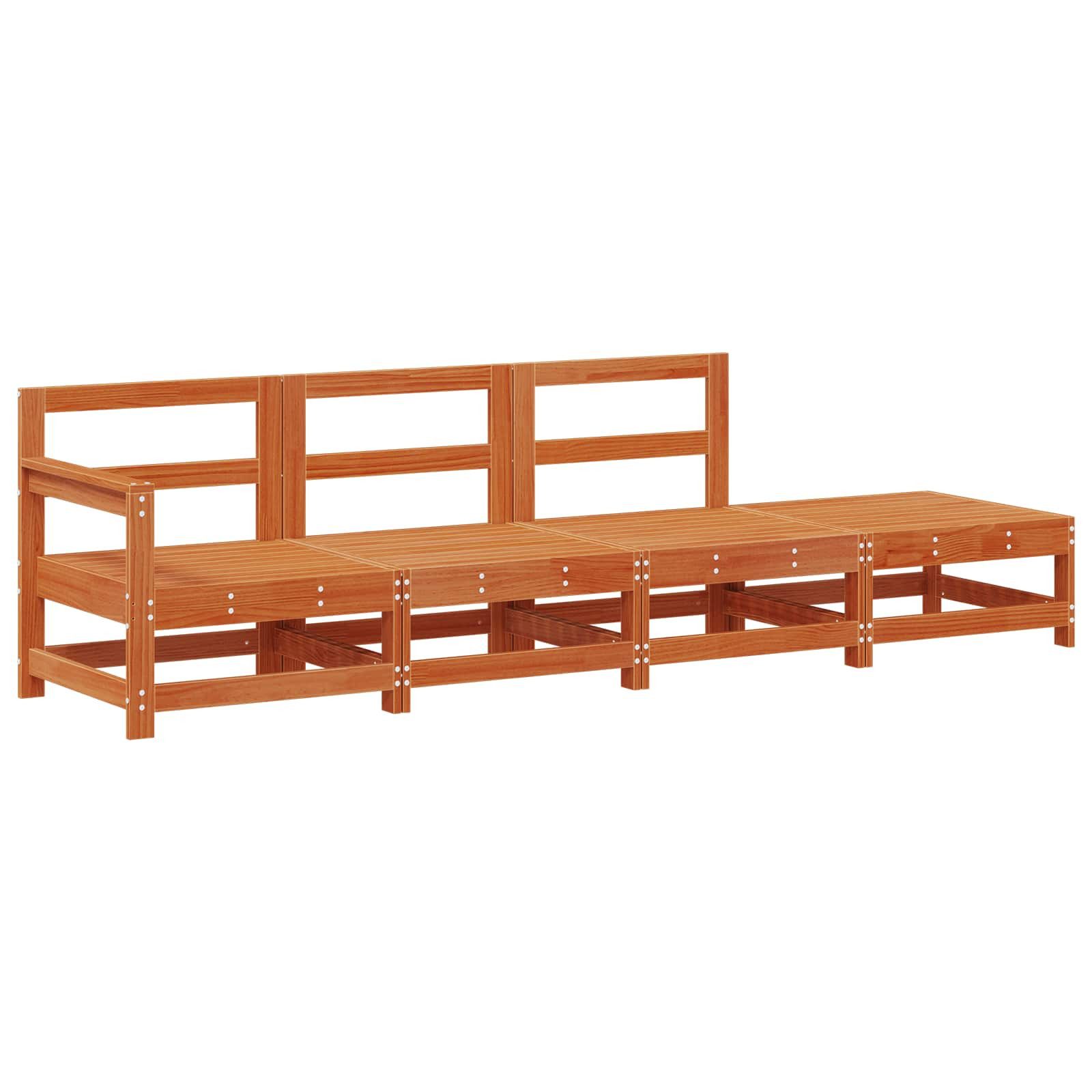 vidaXL Sofaelement Sectional Sofa Einheiten Wachsbraun 252 x 62 x 70,5 cm