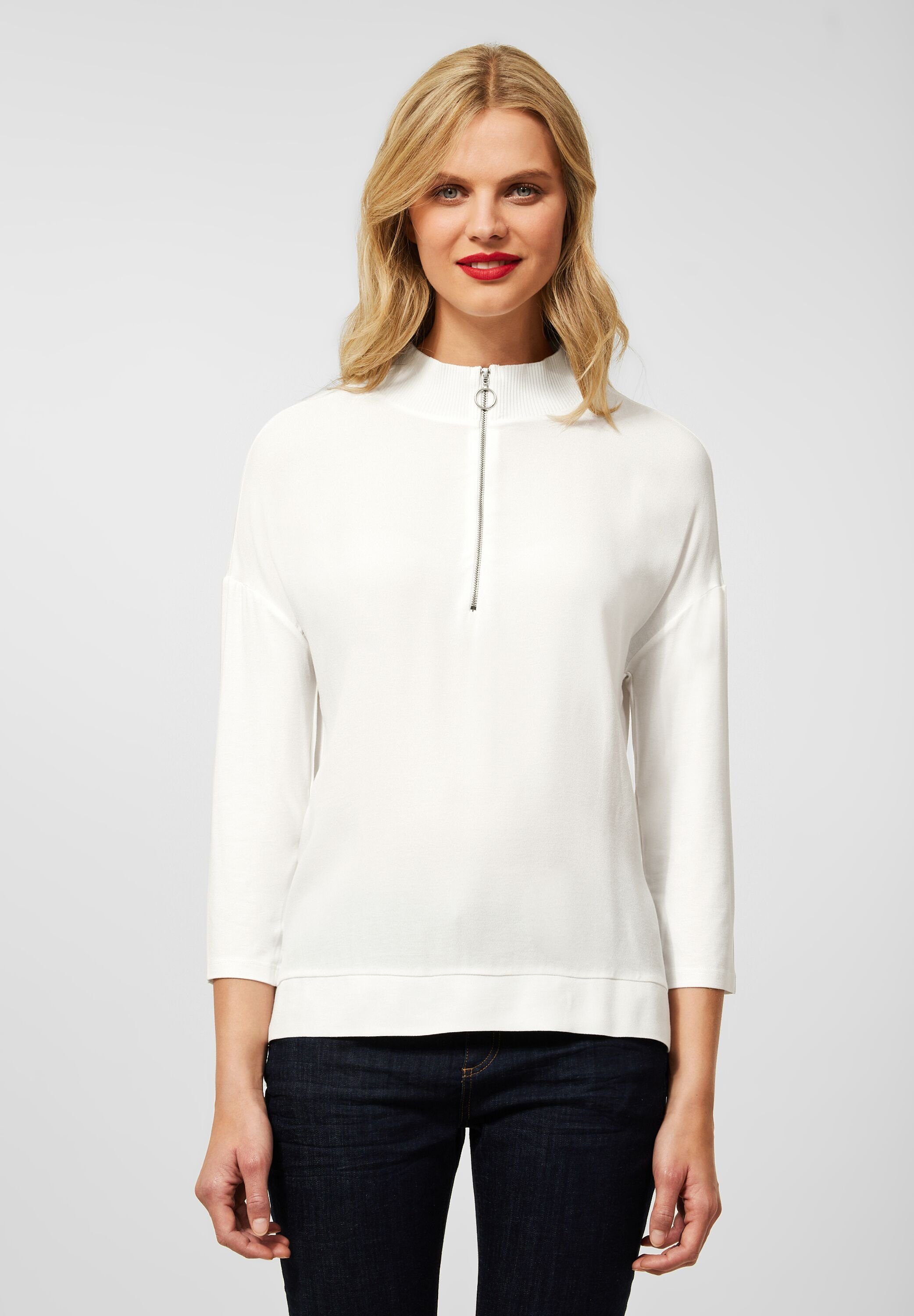 white 3/4 Ärmeln 3/4-Arm-Shirt ONE off STREET mit