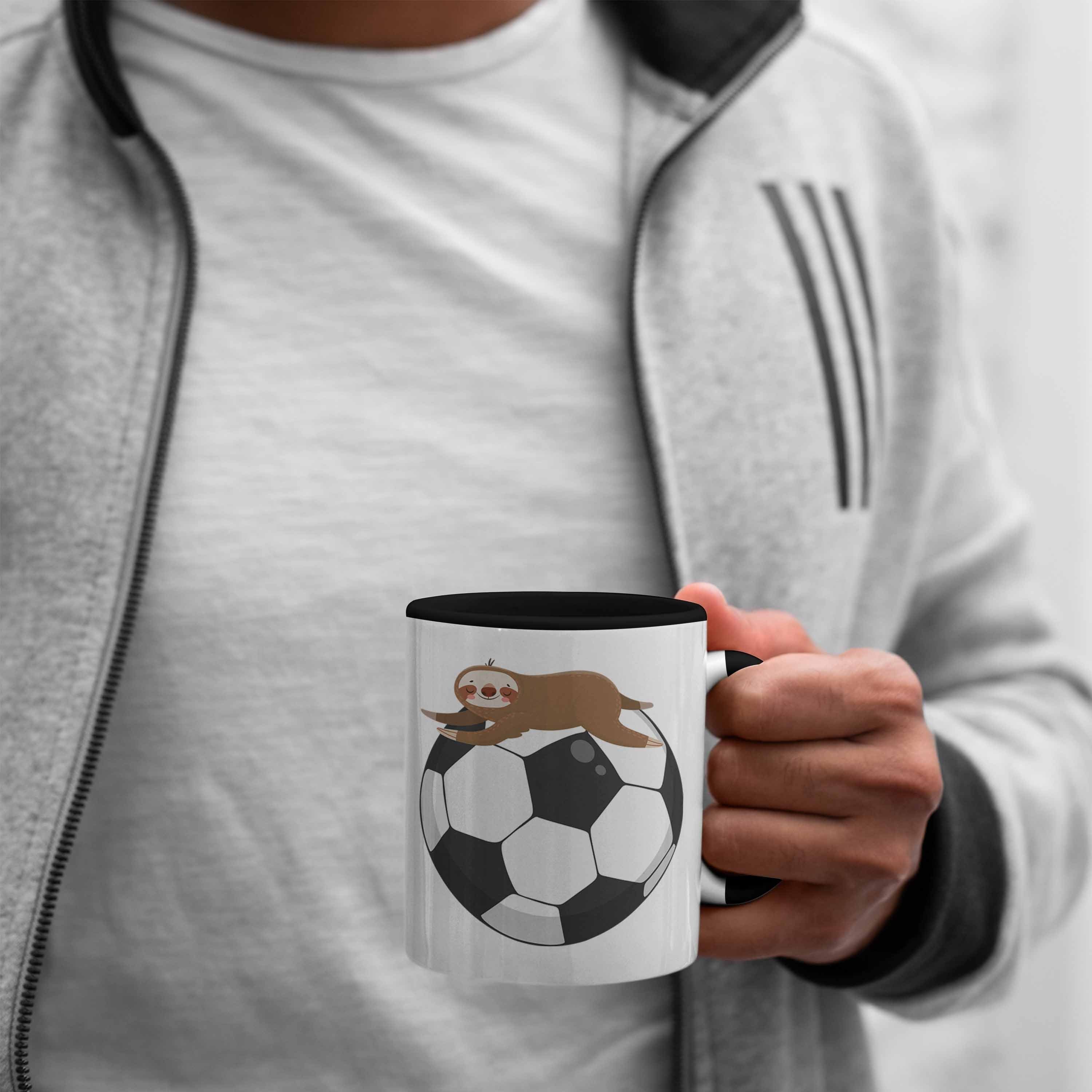 Faultier Fußballer Tasse Tasse Fussball Grafik Trendation Schwarz Trendation - Lustige Geschenkidee Jungs Geschenk