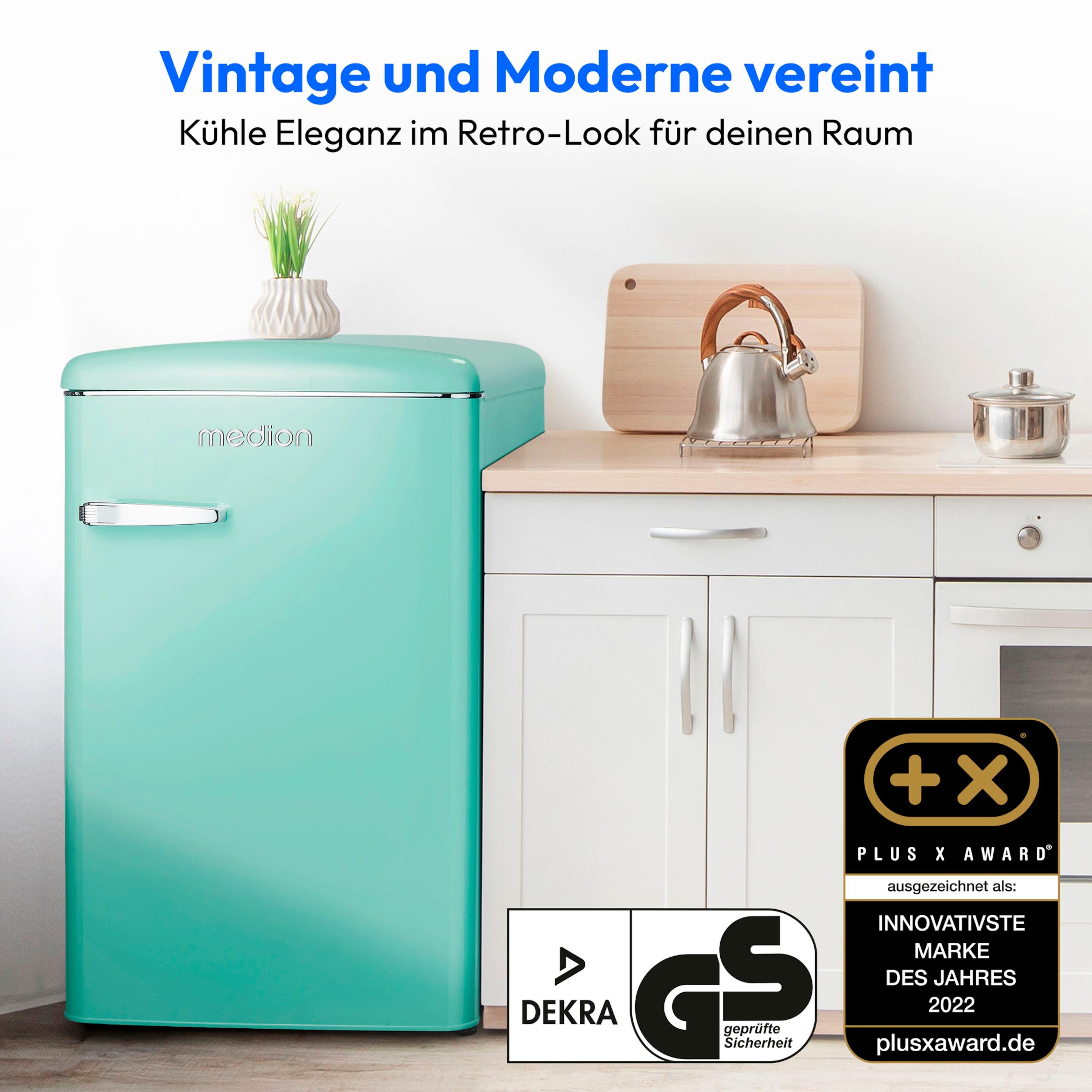 Medion® Gefrierschrank MD37790, 89.5 cm hoch, 55 cm breit, 108L Nutzinhalt,95L Kühlschrank,13L Gefrierfach, LED Innenbeleuchtung