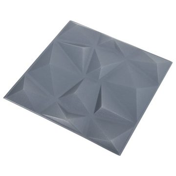 vidaXL Wandpaneel 3D-Wandpaneele 12 Stk 50x50 cm Diamant Grau 3 m²