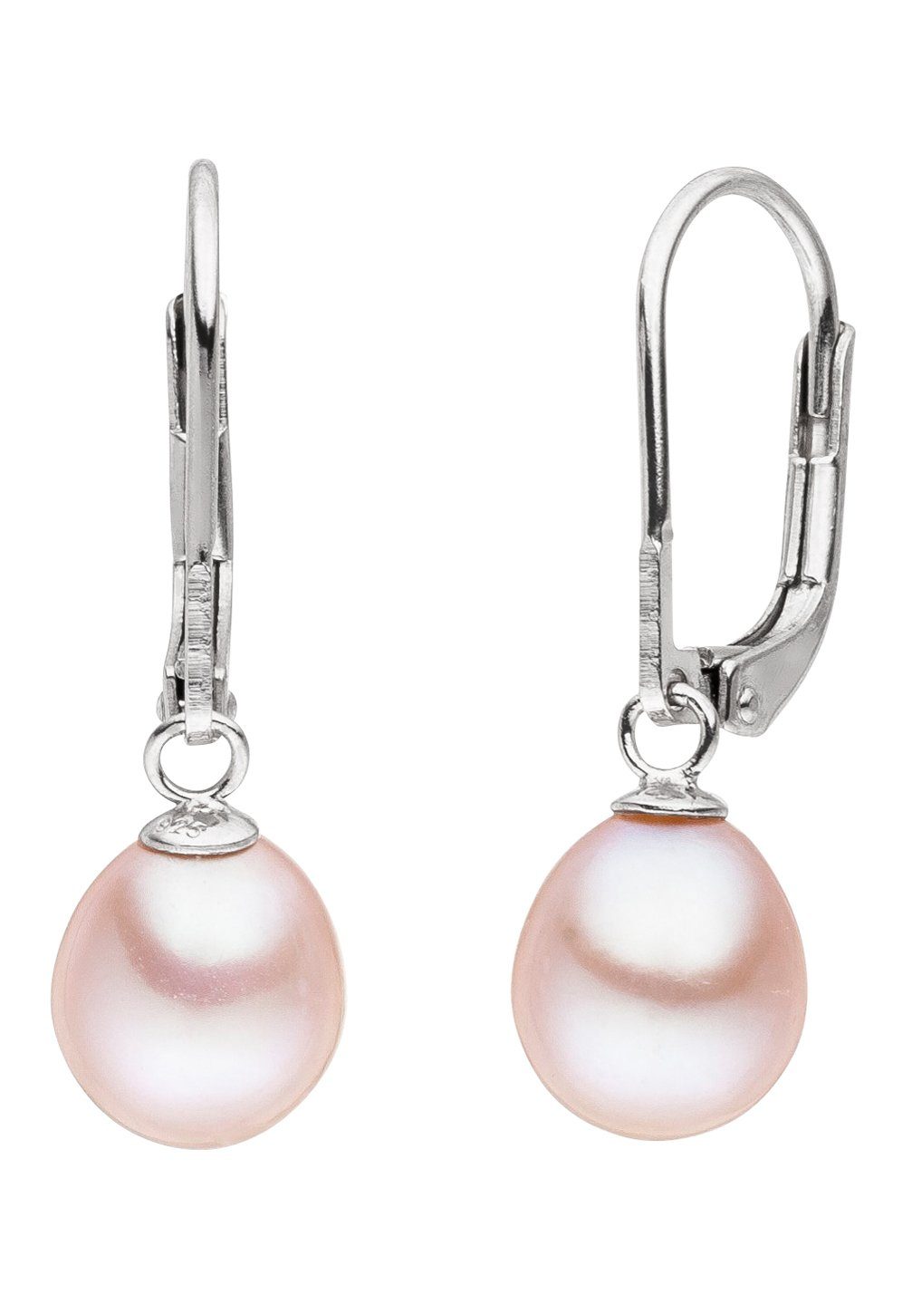 Firetti Paar Ohrhänger Schmuck Geschenk Ohrschmuck Patentbrisur Perle, Made in Germany - mit Süßwasserzuchtperle