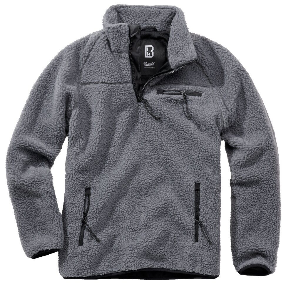 Sweatjacke Troyer Herren Brandit (1-tlg) Teddyfleece anthracite