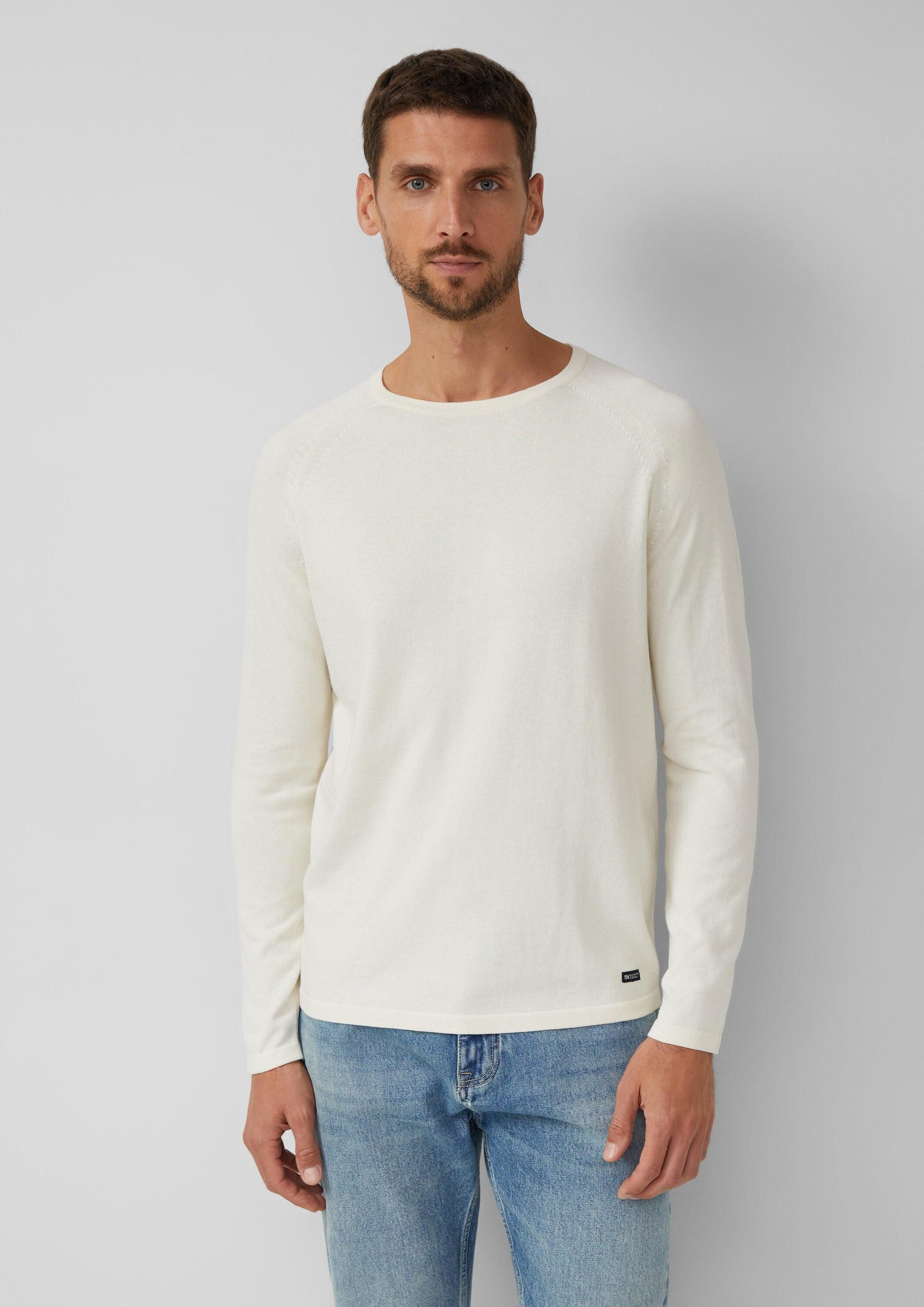 s.Oliver Longpullover Strickpullover Raglanpullover aus reiner Baumwolle