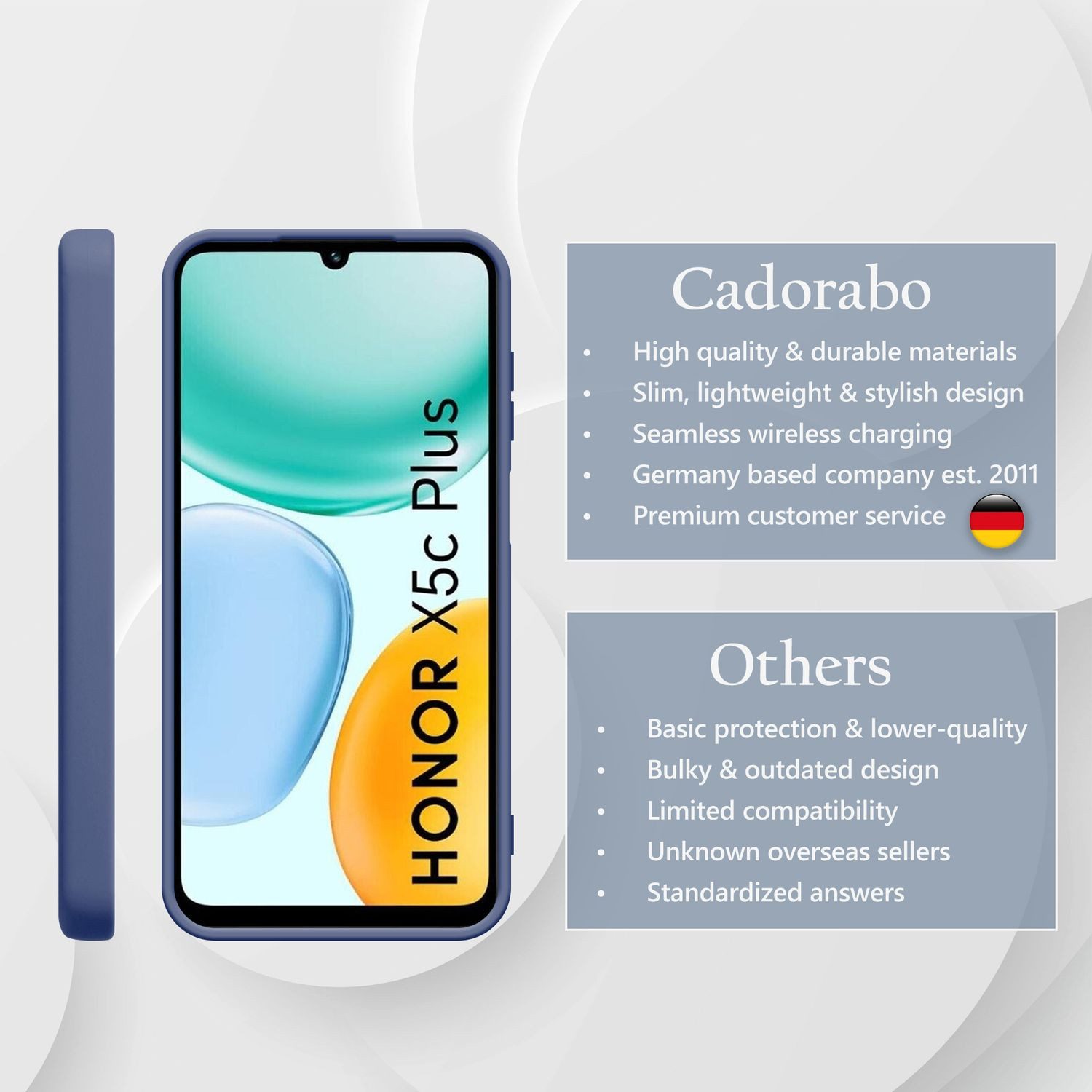 Cadorabo Handyhülle für Honor X5C Plus / X5C Hülle Honor X5C Plus / X5C, Hülle TPU Silikon Schutzhülle Flexible Handyhülle Cover Case